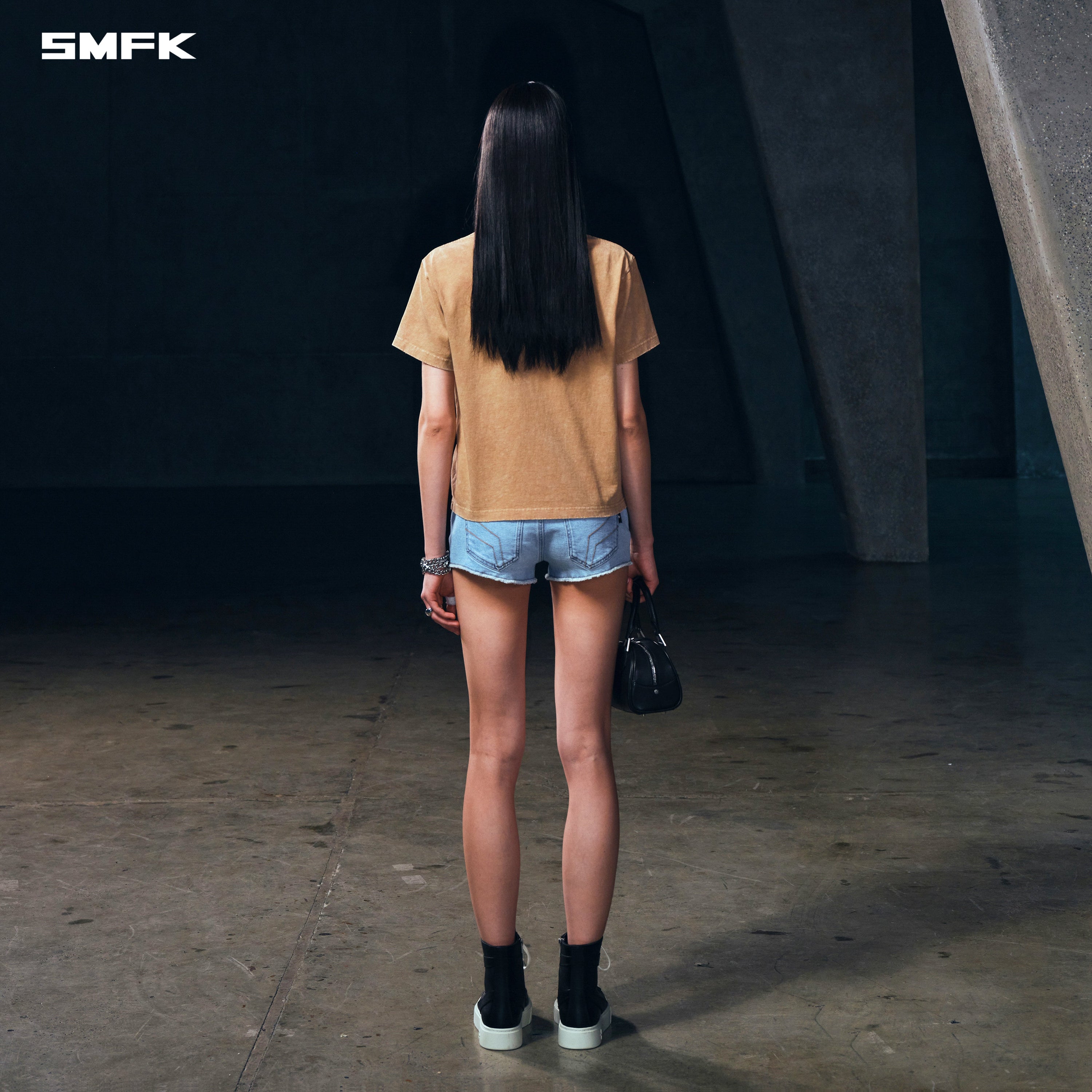 WILD MIRAGE LOW-WASIT DENIM SHORTS/E-COTTON WILD SKY BLUE