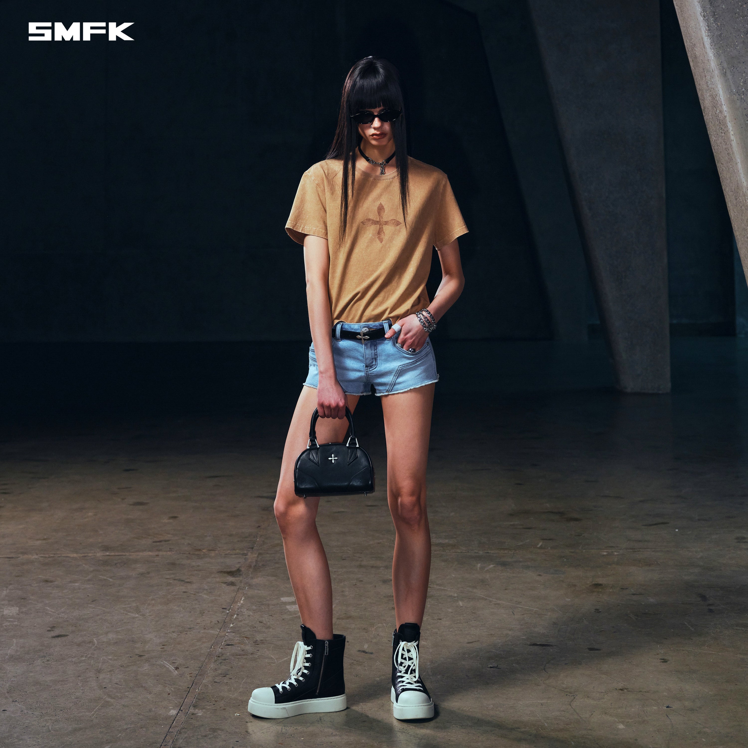 WILD MIRAGE LOW-WASIT DENIM SHORTS/E-COTTON WILD SKY BLUE