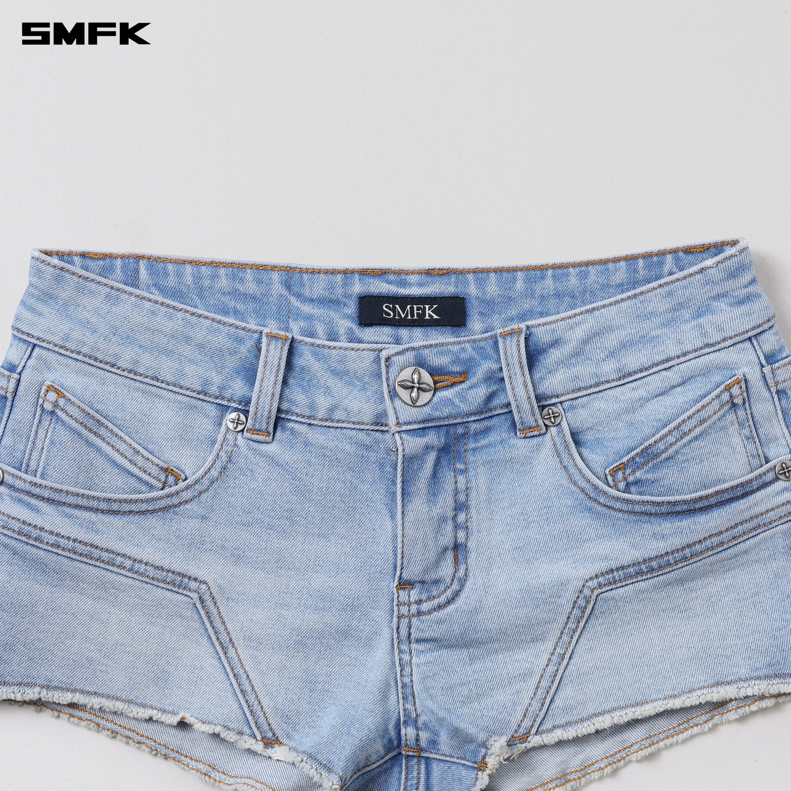 WILD MIRAGE LOW-WASIT DENIM SHORTS/E-COTTON WILD SKY BLUE