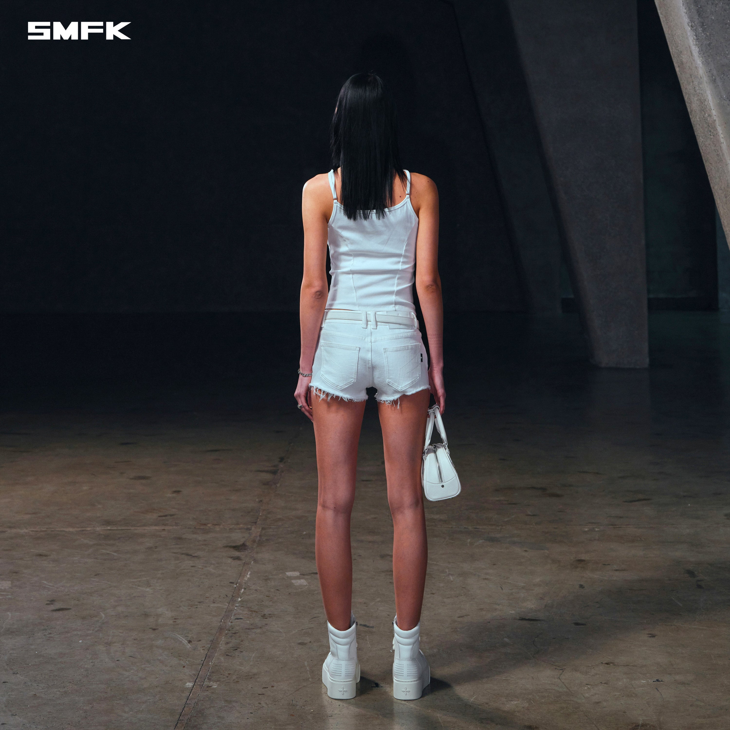 WILD MIRAGE LOW-WASIT DENIM SHORTS/E-COTTON CLOUD WHITE