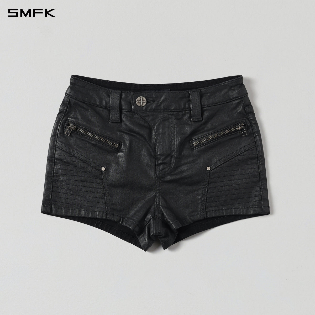 WILD MIRAGE HANDCRAFT WAX SKINNY RIDER SHORTS/E-COTTON+WAX INK BLACK