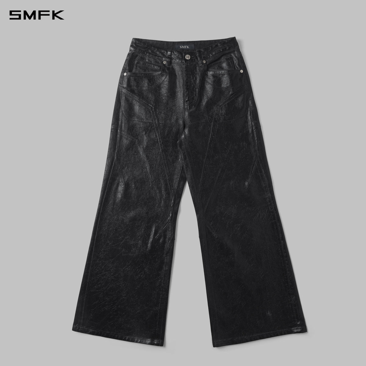 MIRAGE SIREN COLD DYE WAX STRT DENIM PANTS/COLD DYE+CRACK WAX/W INK BLACK