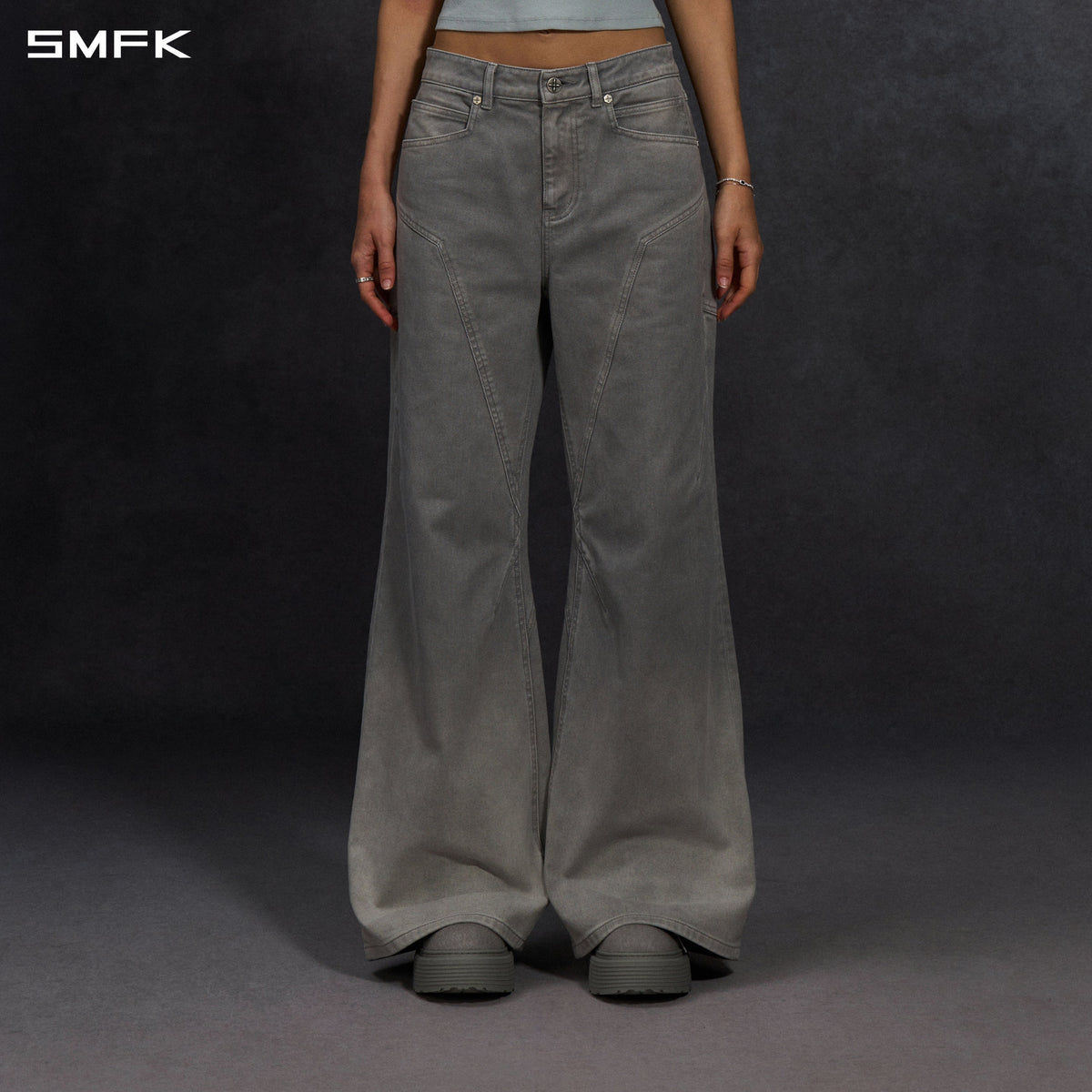 MIRAGE SIREN COLD DYE FADE STRT DENIM PANTS/COLD DYE/W FADE GREY