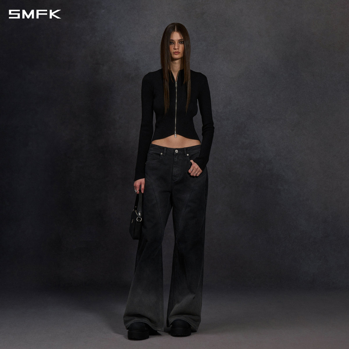 MIRAGE SIREN COLD DYE FADE STRT DENIM PANTS/COLD DYE/W FADE DARK GREY