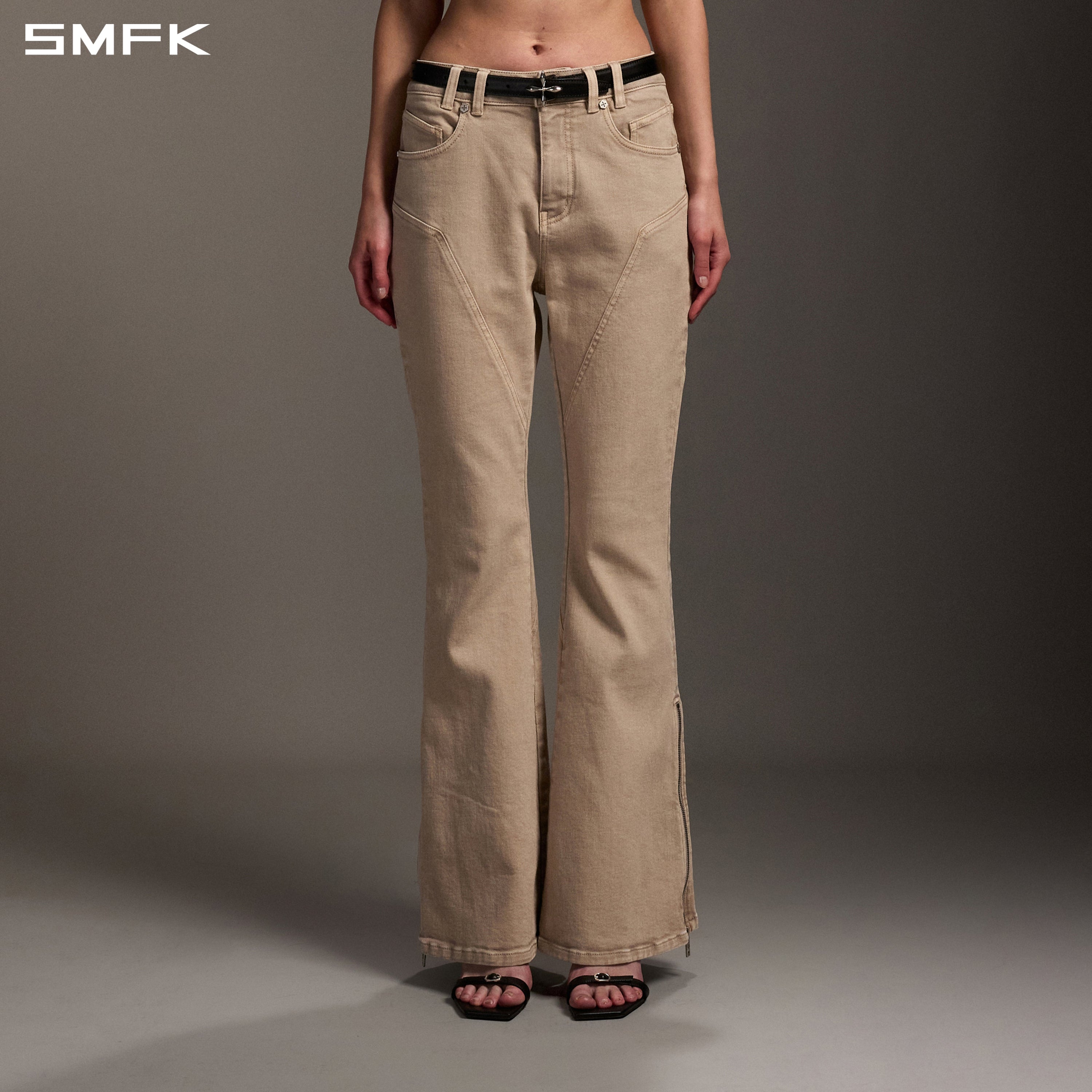 MIRAGE SIREN FLARED DENIM PANTS/GARMENT DYE FRESH SKIN