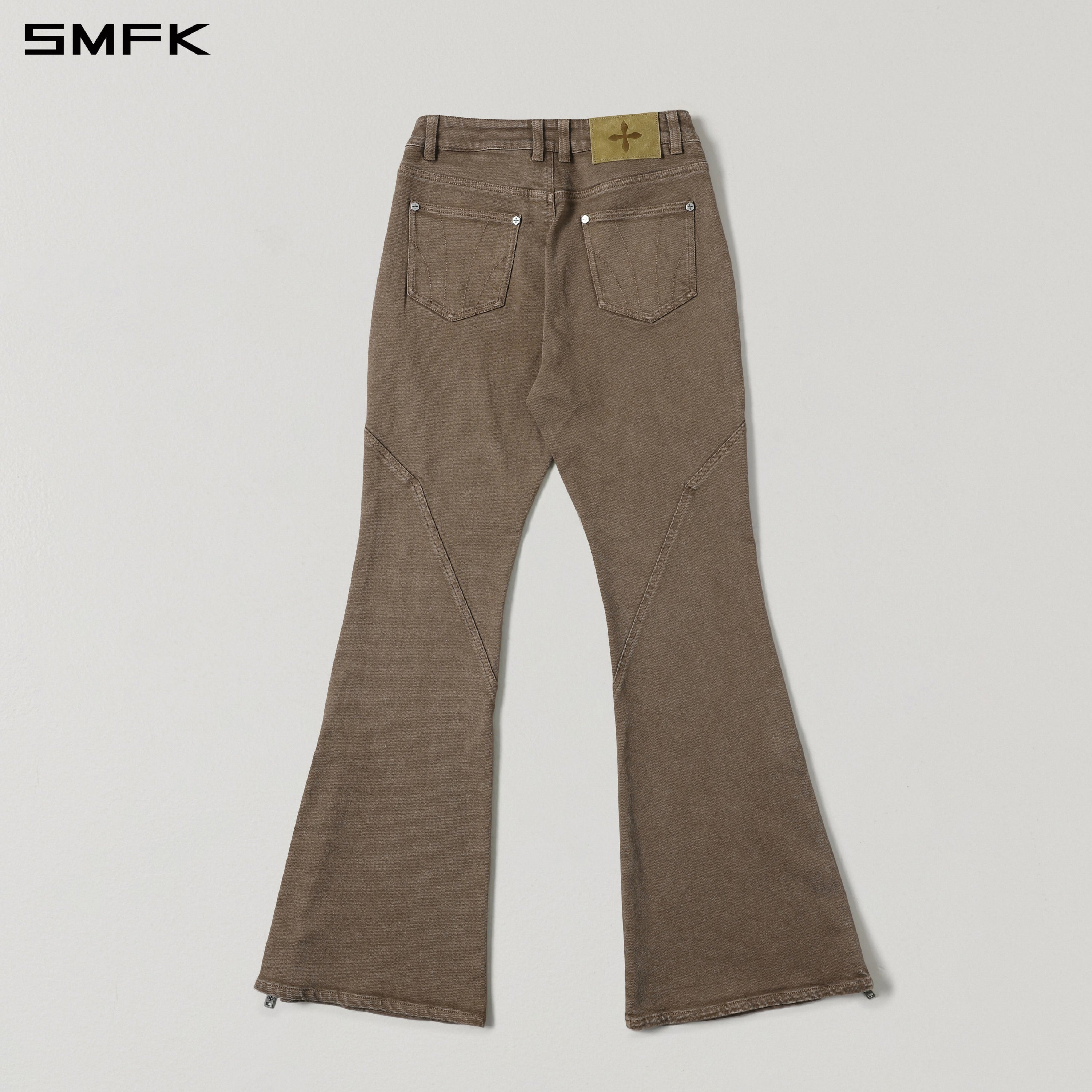 MIRAGE SIREN FLARED DENIM PANTS/GARMENT DYE VANISH BROWN