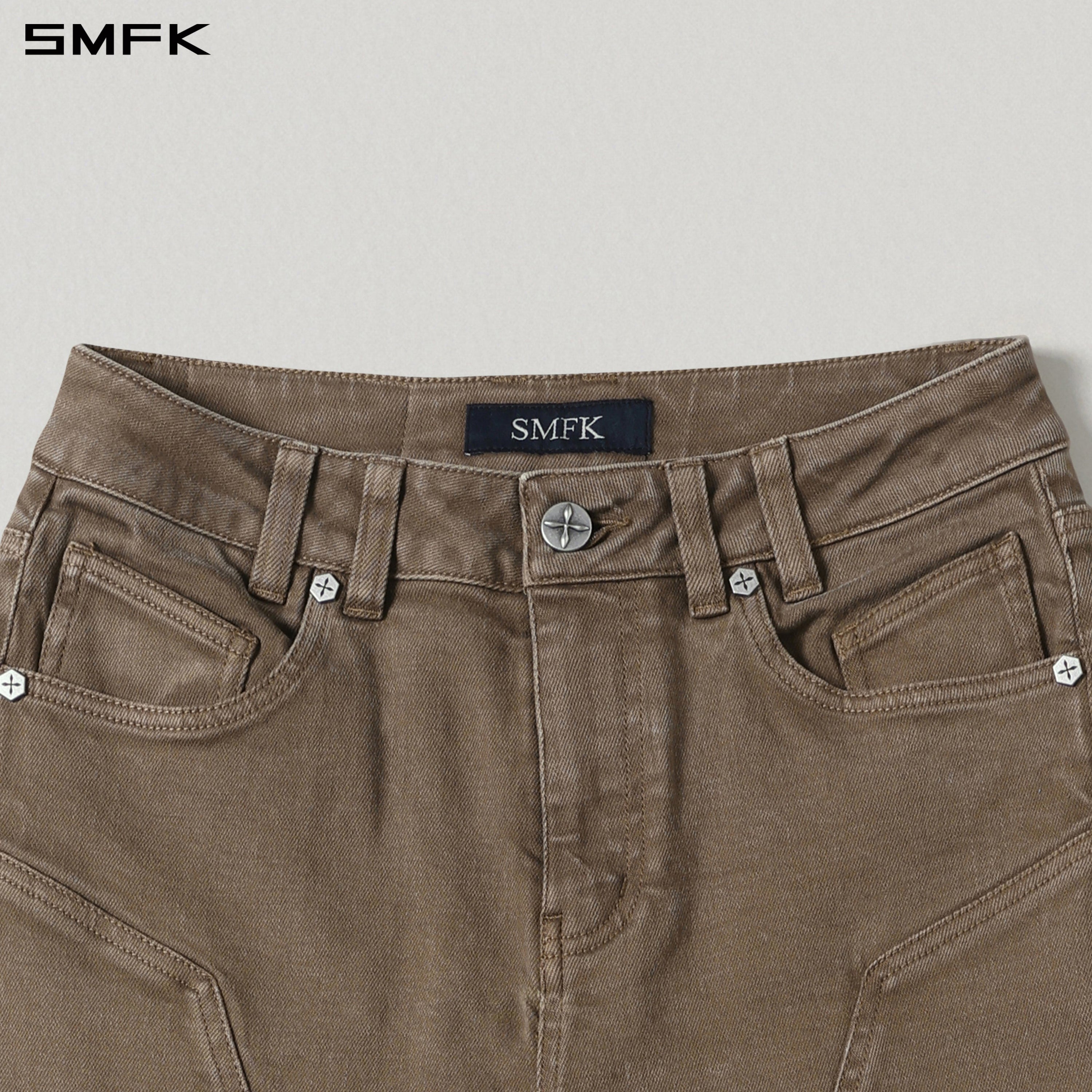 MIRAGE SIREN FLARED DENIM PANTS/GARMENT DYE VANISH BROWN