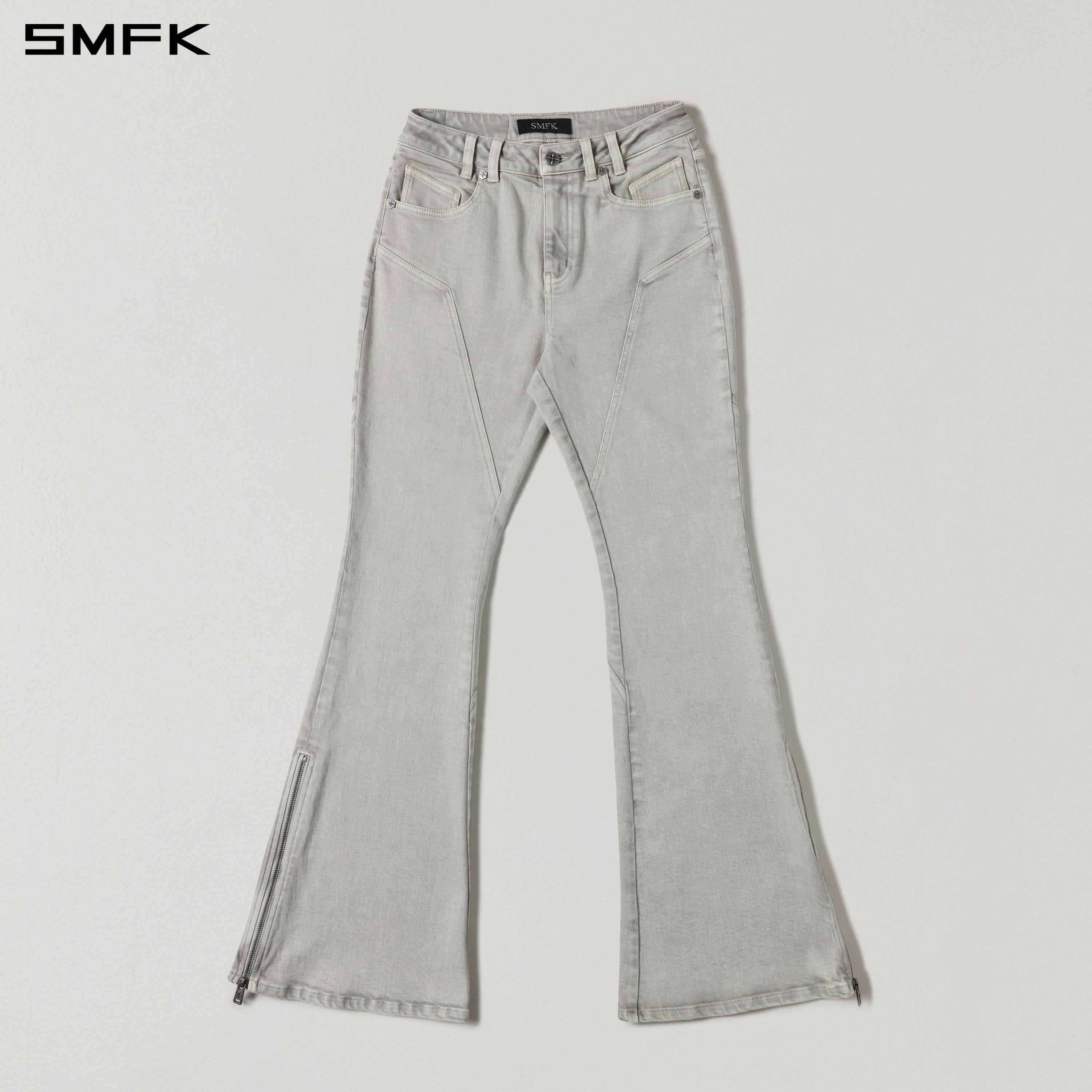 MIRAGE SIREN FLARED DENIM PANTS/GARMENT DYE VANISH WHITE