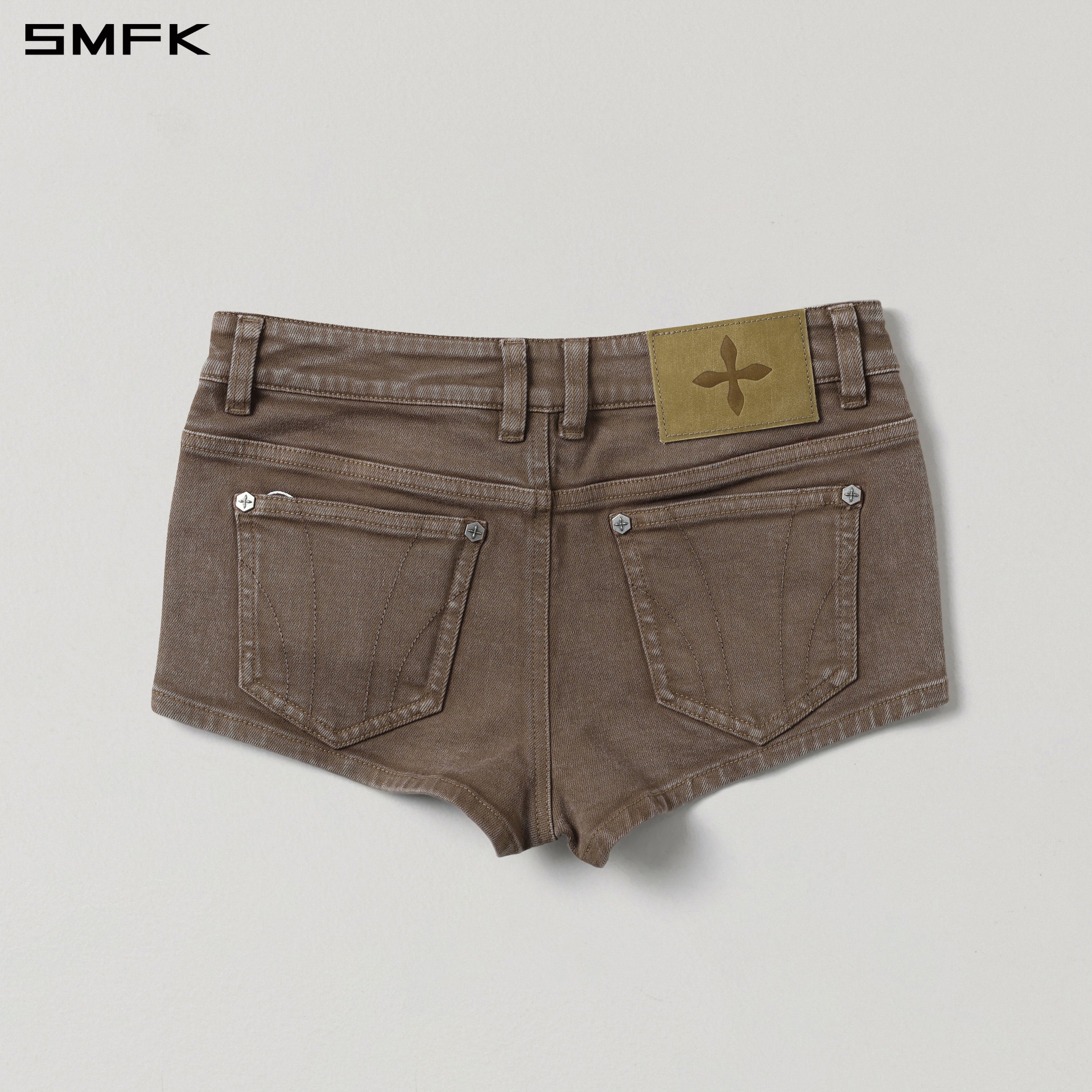 VINTAGE VANISH SKINNY DENIM SHORTS-LOW/GARMENT DYE VANISH BROWN