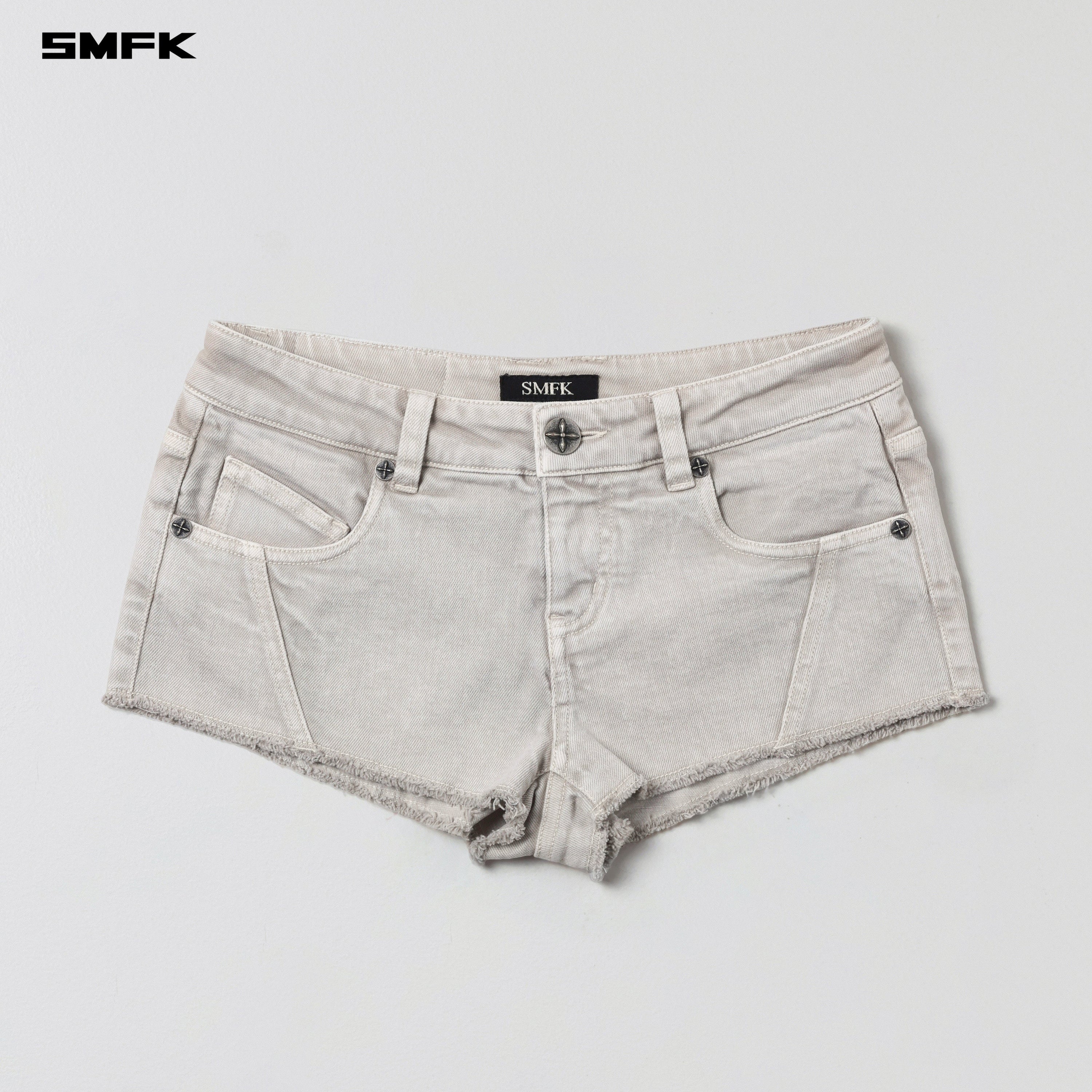 VINTAGE VANISH SKINNY DENIM SHORTS-LOW/GARMENT DYE VANISH WHITE
