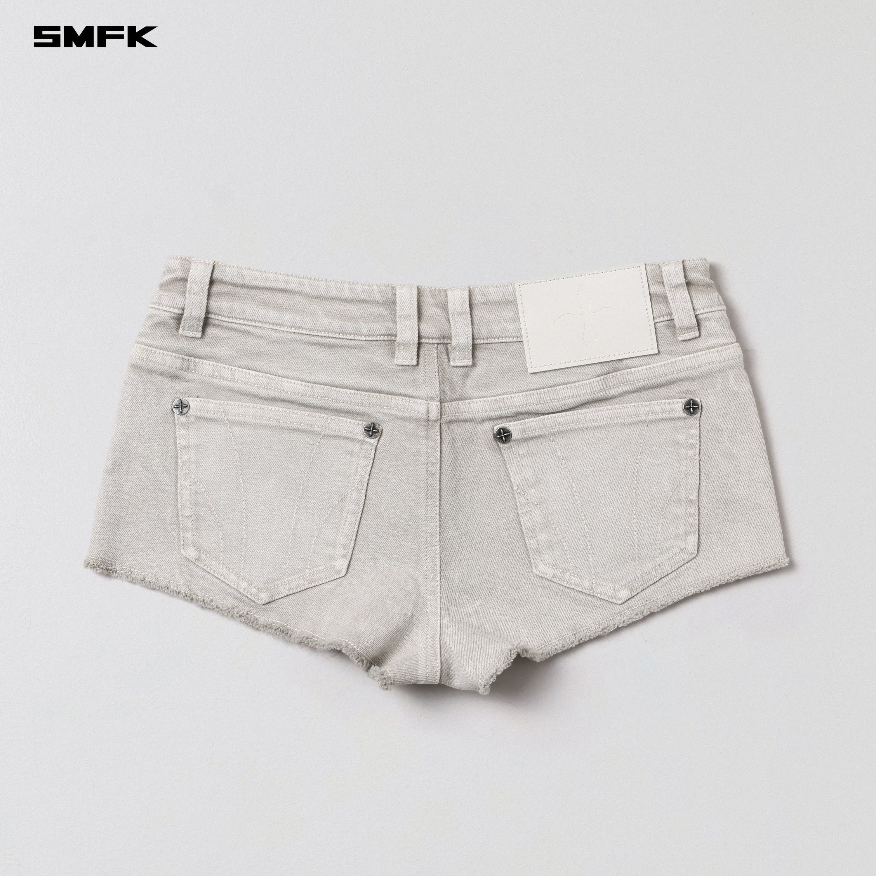 VINTAGE VANISH SKINNY DENIM SHORTS-LOW/GARMENT DYE VANISH WHITE