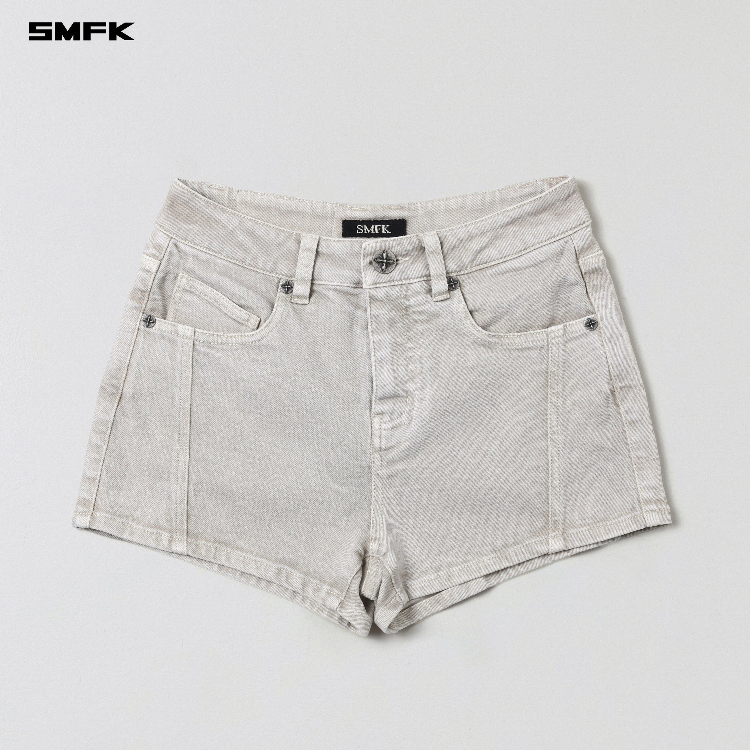 VINTAGE VANISH SKINNY DENIM SHORTS/GARMENT DYE VANISH WHITE
