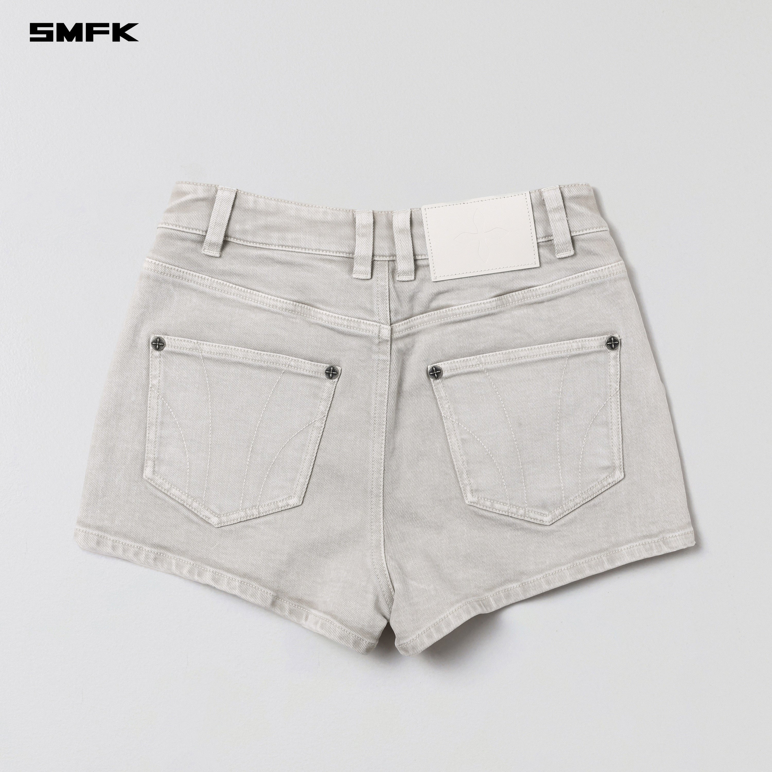 VINTAGE VANISH SKINNY DENIM SHORTS/GARMENT DYE VANISH WHITE