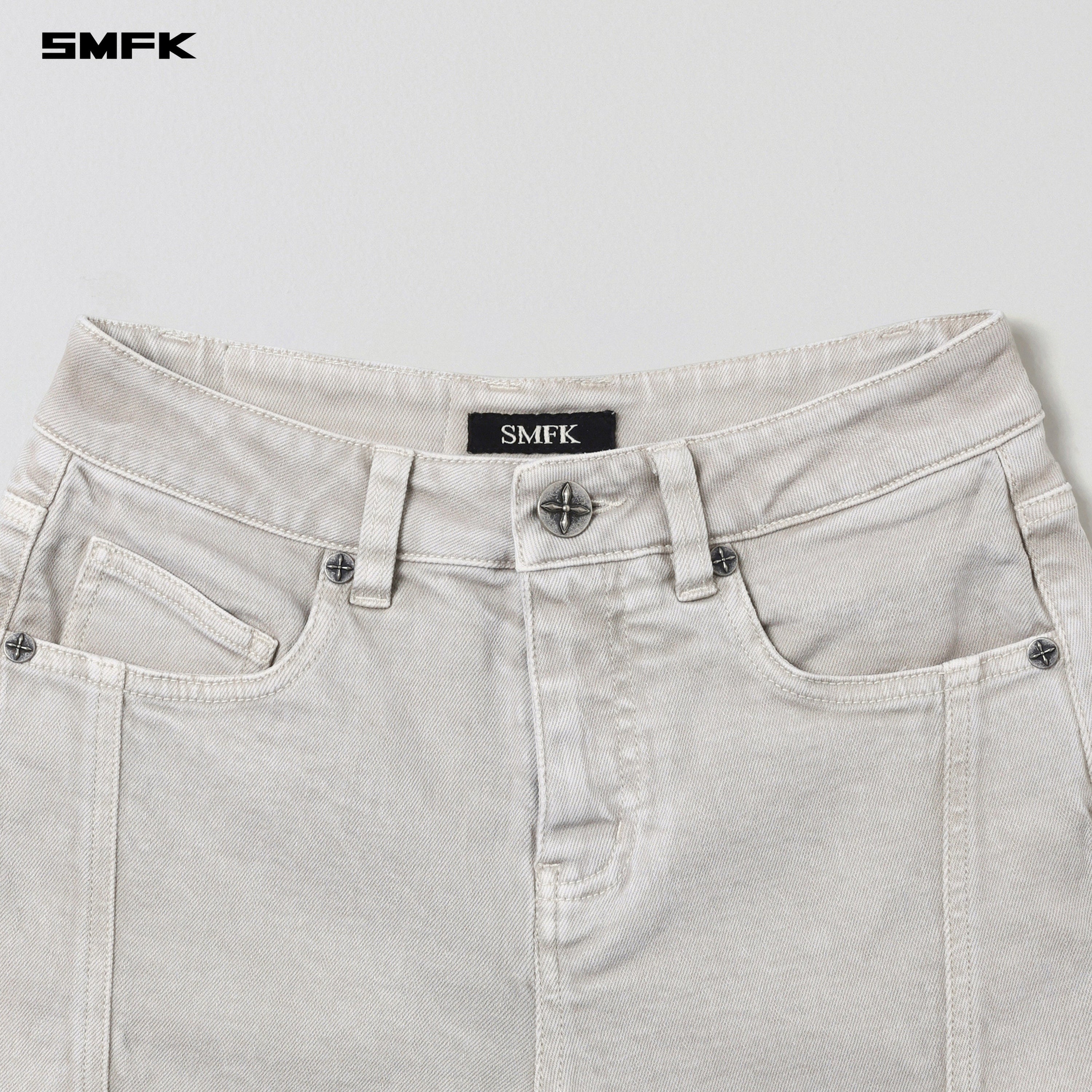 VINTAGE VANISH SKINNY DENIM SHORTS/GARMENT DYE VANISH WHITE