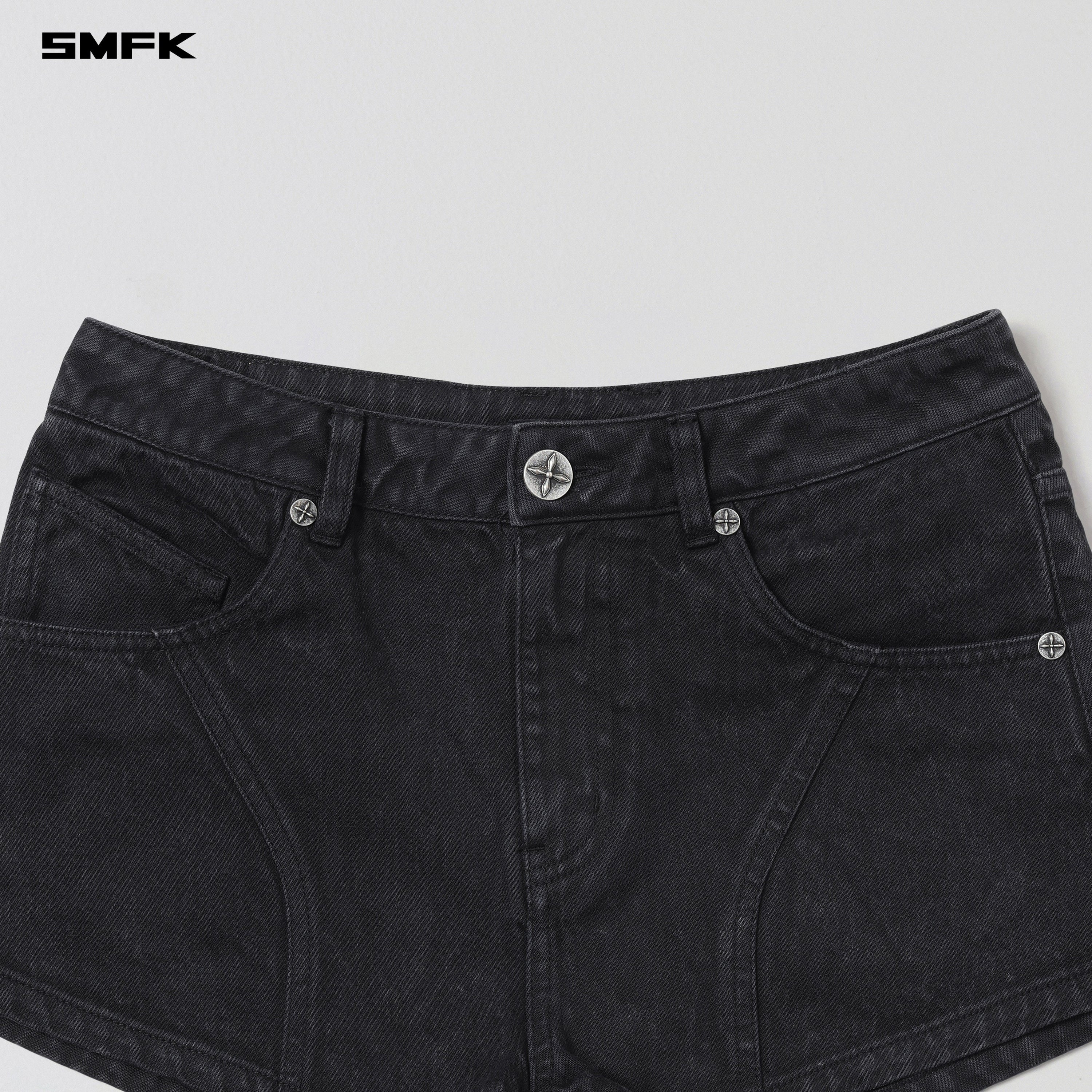 VINTAGE VANISH DENIM SHORTS/GARMENT DYE VANISH BLACK