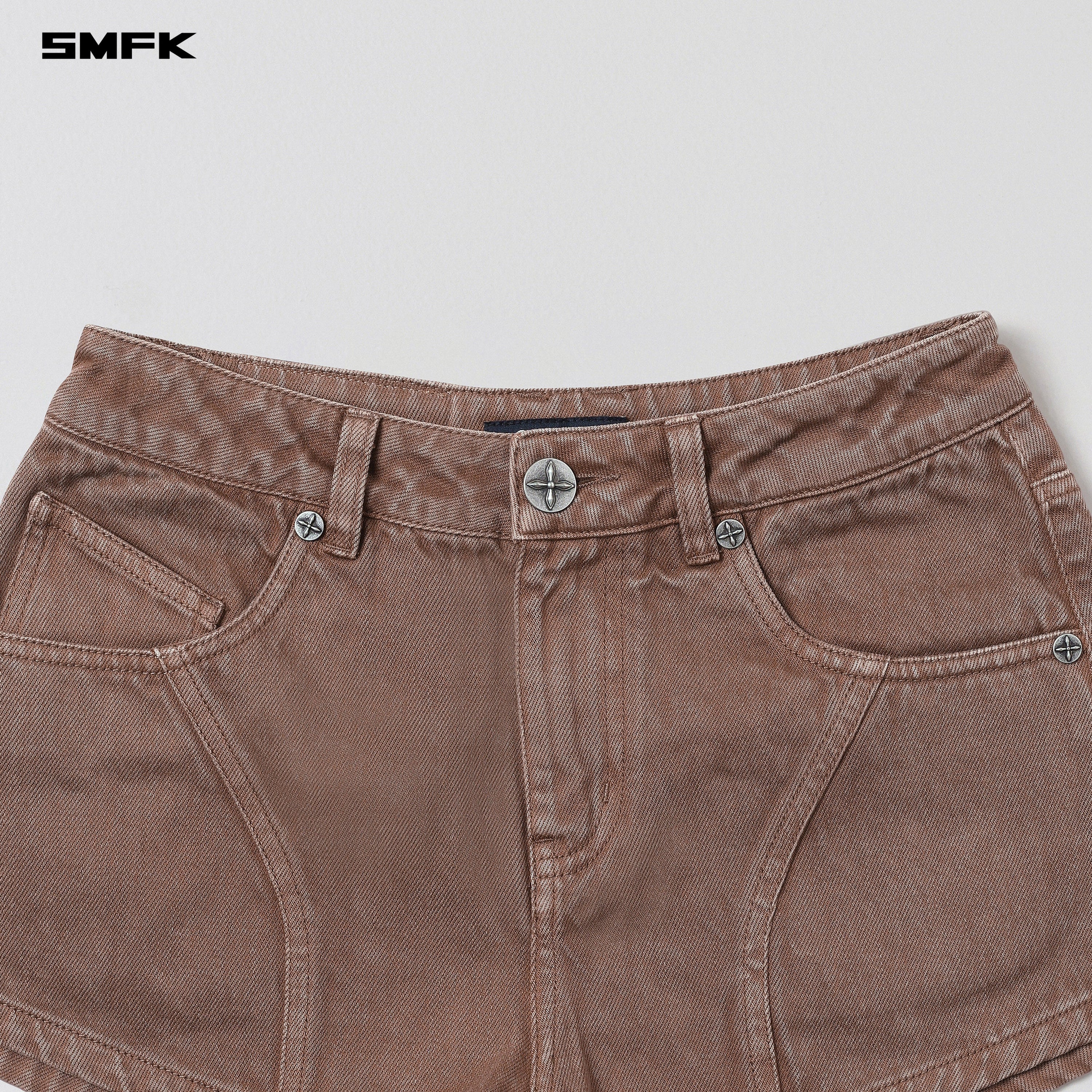 VINTAGE VANISH DENIM SHORTS/GARMENT DYE VANISH BROWN