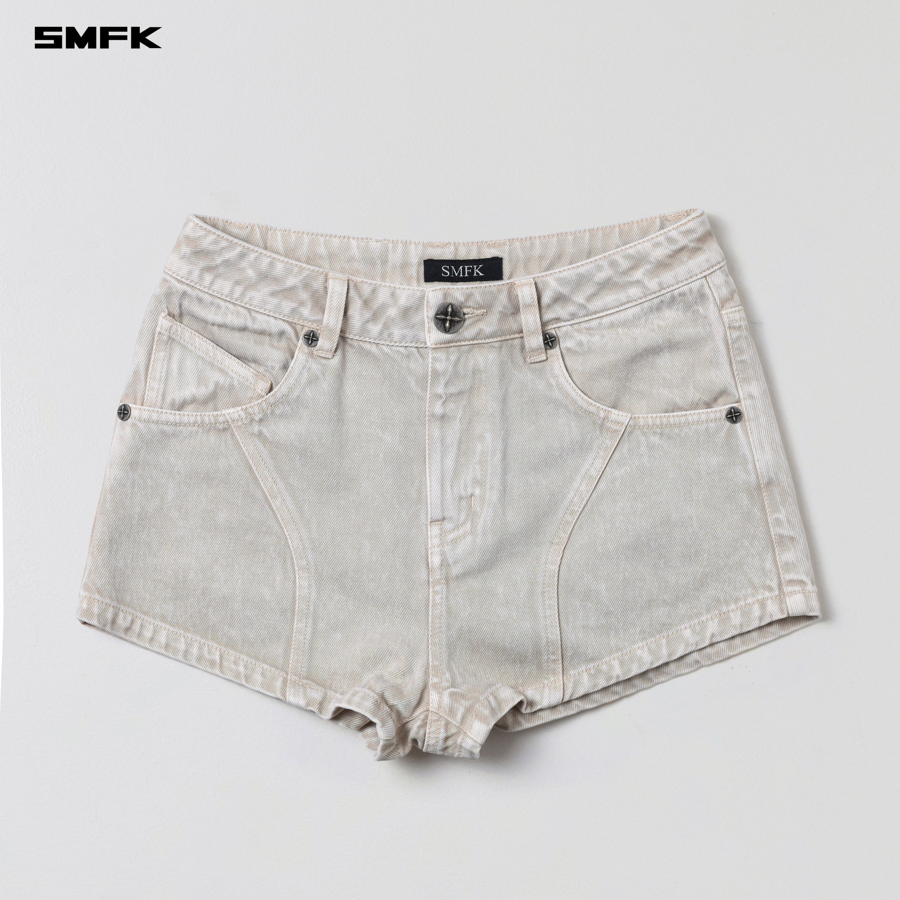 VINTAGE VANISH DENIM SHORTS/GARMENT DYE VANISH WHITE