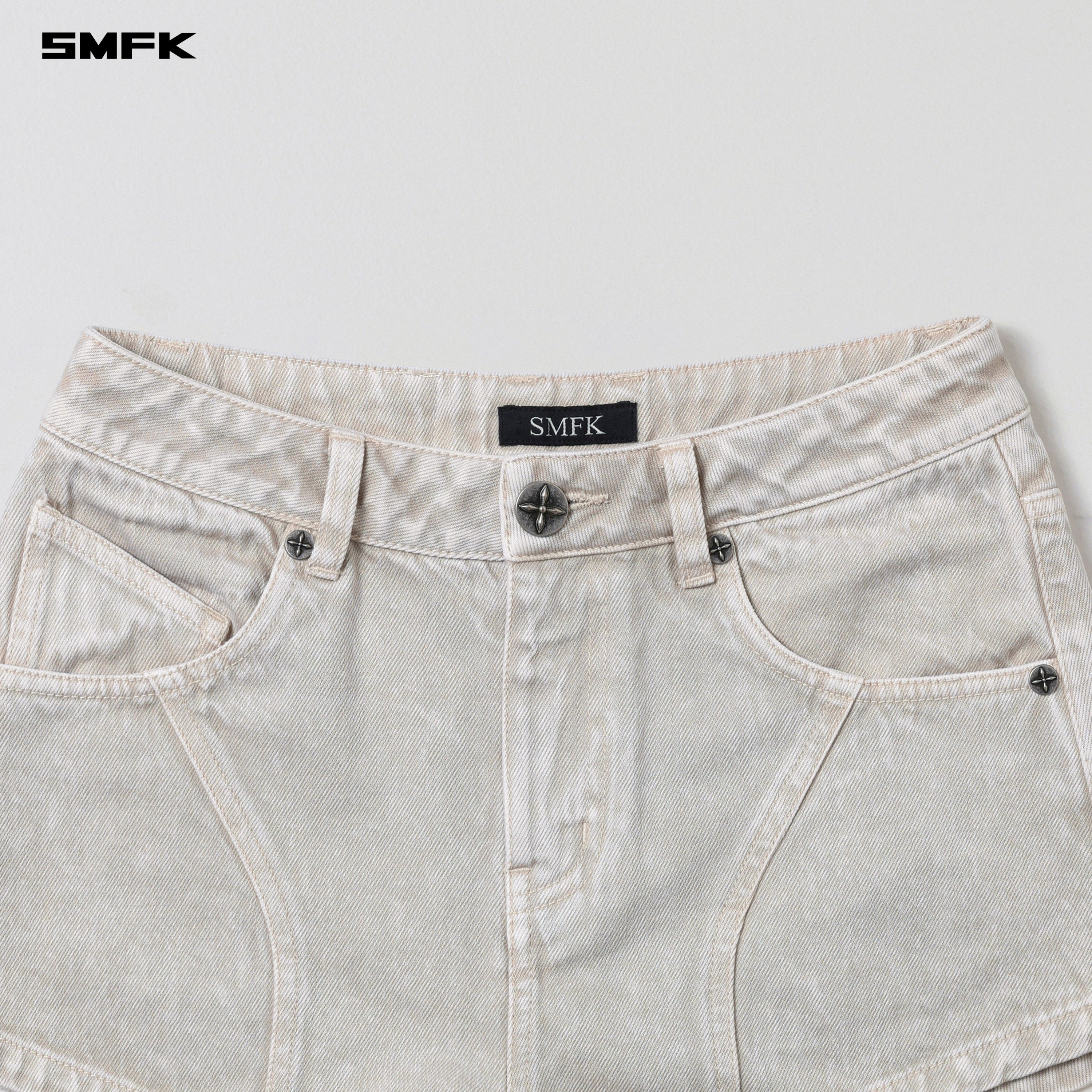 VINTAGE VANISH DENIM SHORTS/GARMENT DYE VANISH WHITE