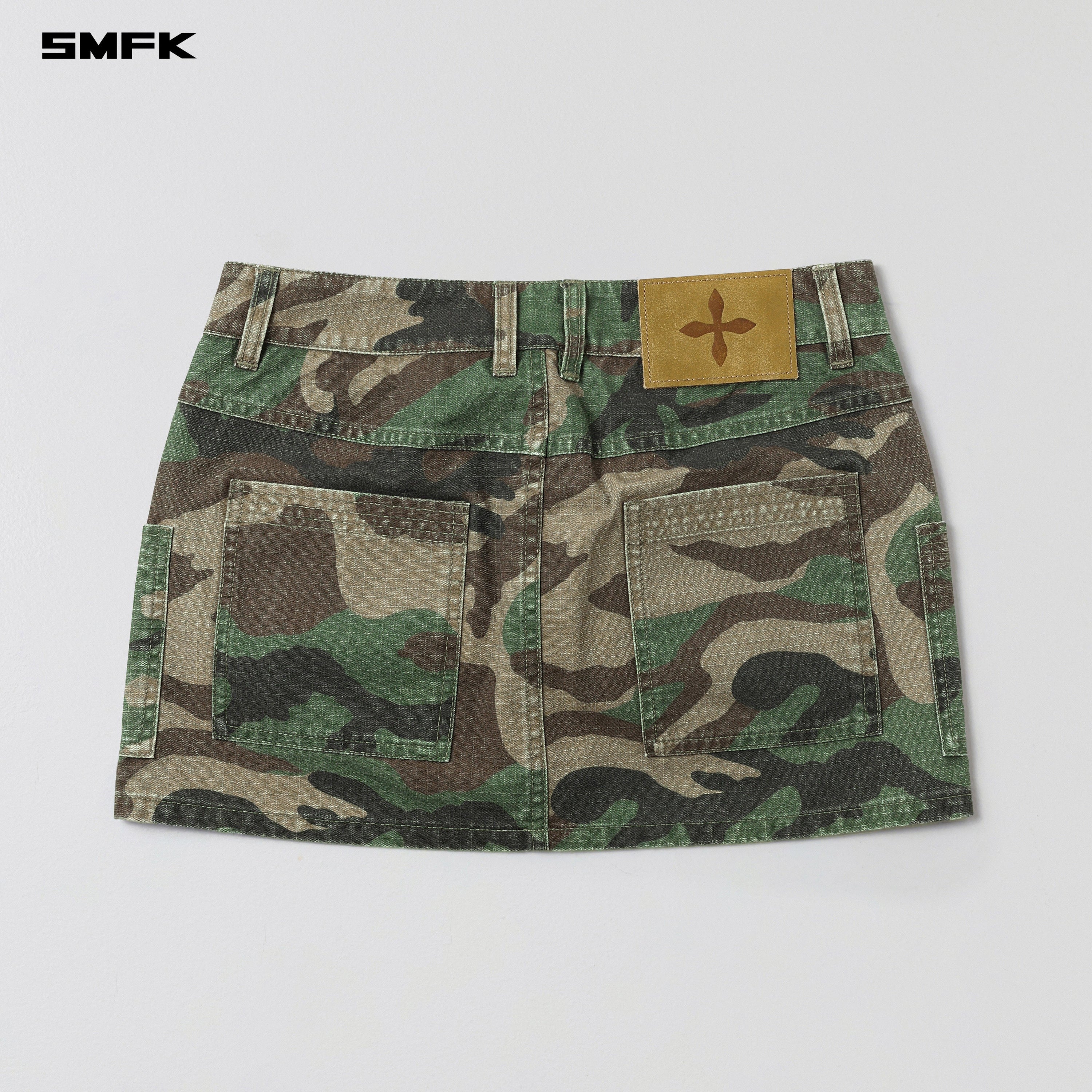 VINTAGE VANISH CARGO SHORT DRESS/CAMO COTTON GREEN CAMOUFLAGE
