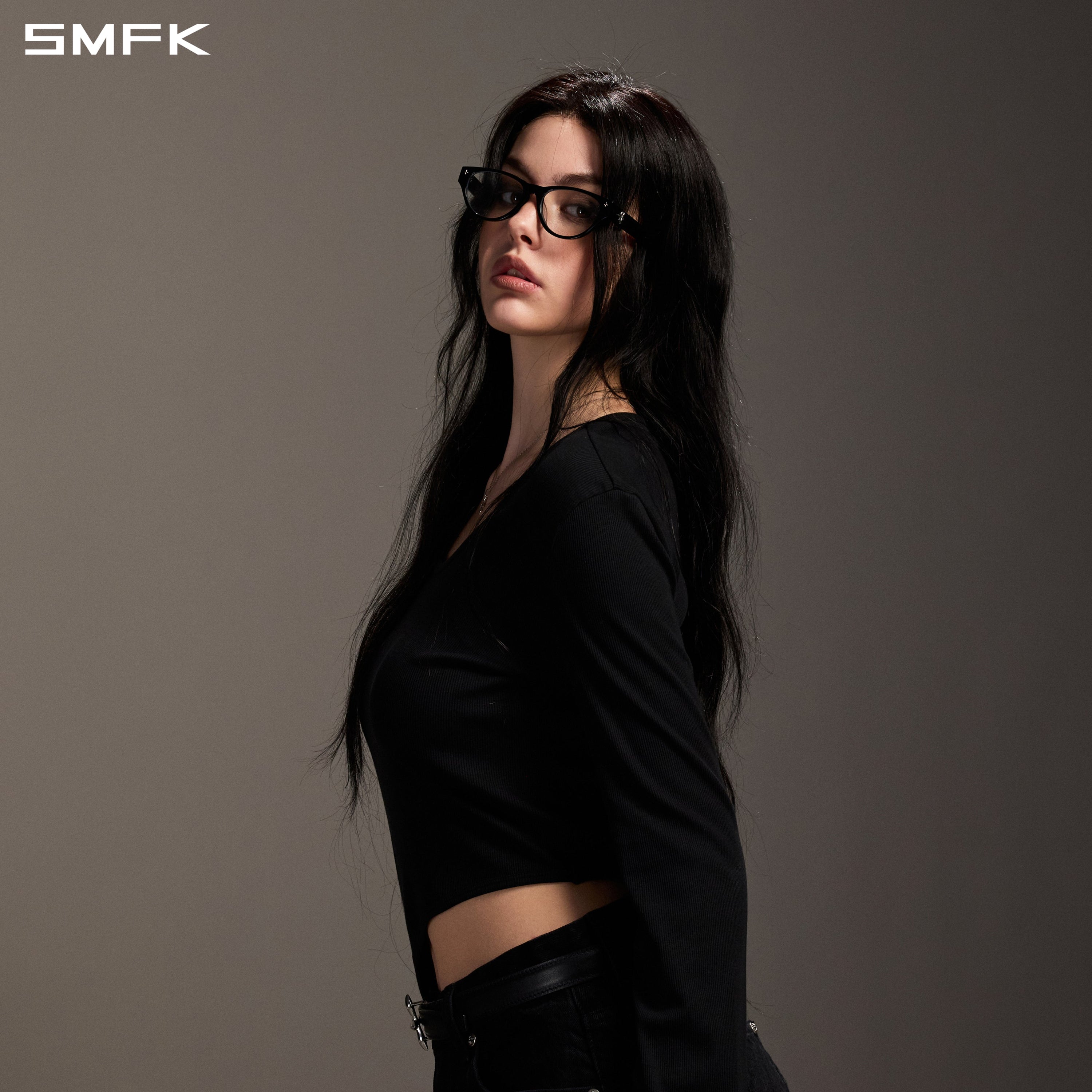 FUTURE GEOMETRIC OPTICAL GLASSES WILD BLACK