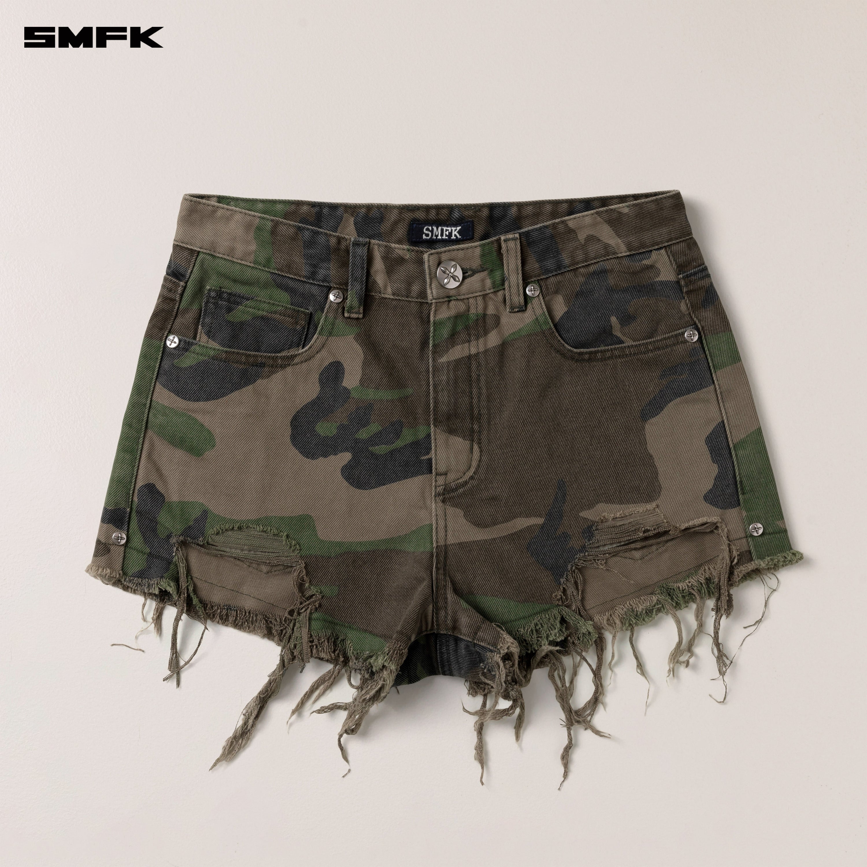 COMPASS WILD DENIM SHORTS ARMY GREEN CAMOUFLAGE