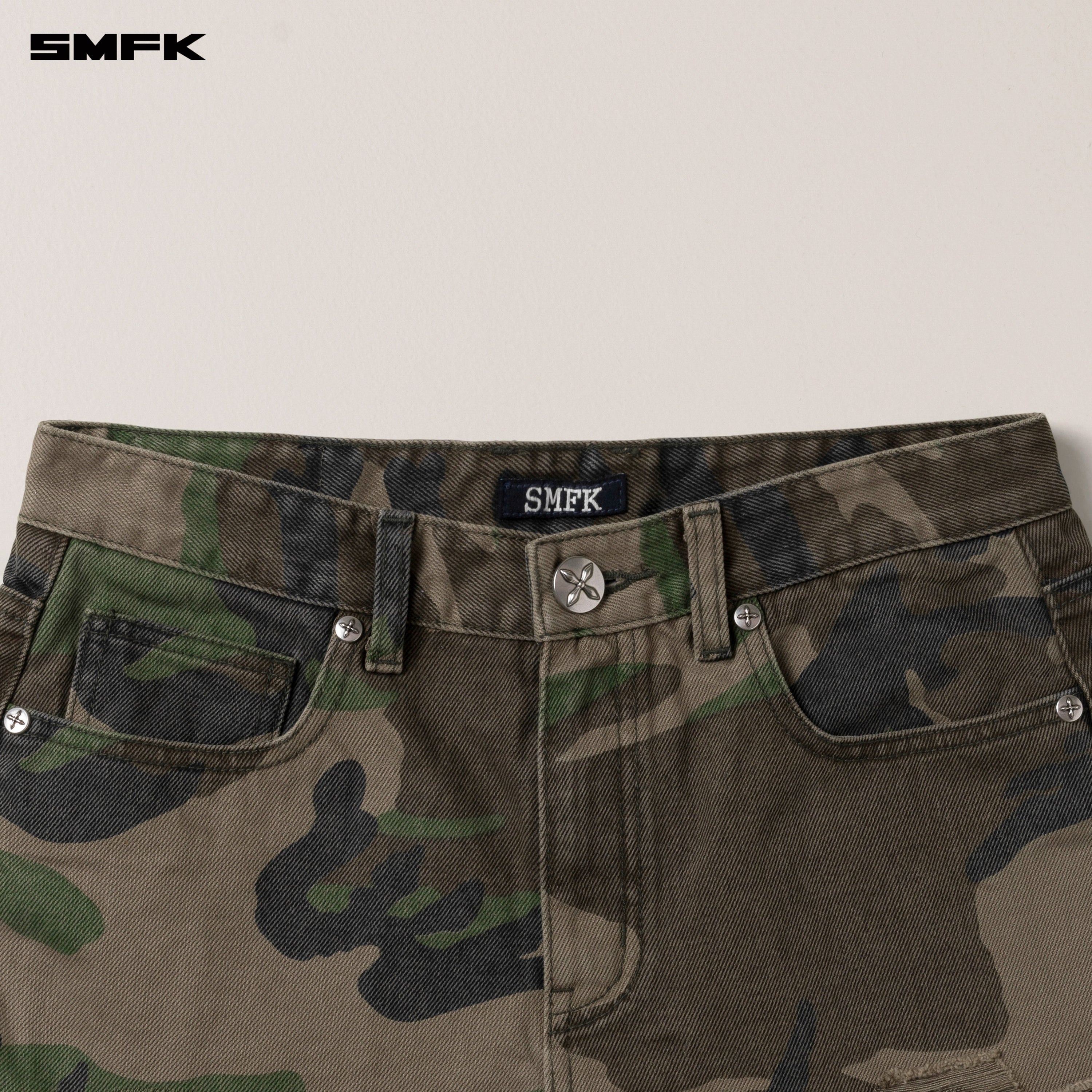COMPASS WILD DENIM SHORTS ARMY GREEN CAMOUFLAGE
