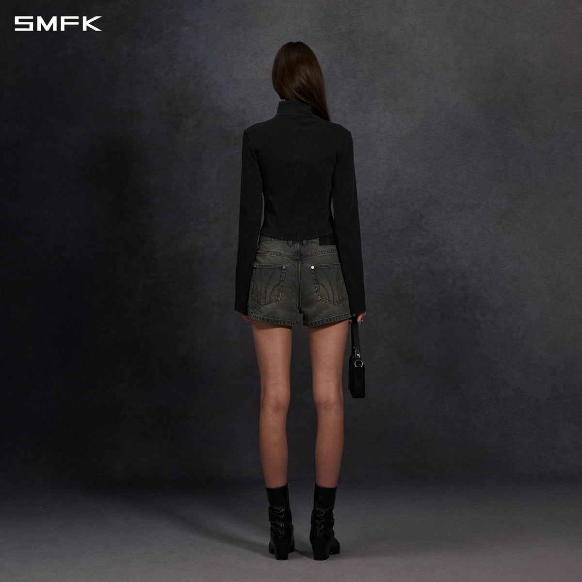 MIRAGE PRISM DENIM SHORTS/DENIM COTTON/W STORM GREY