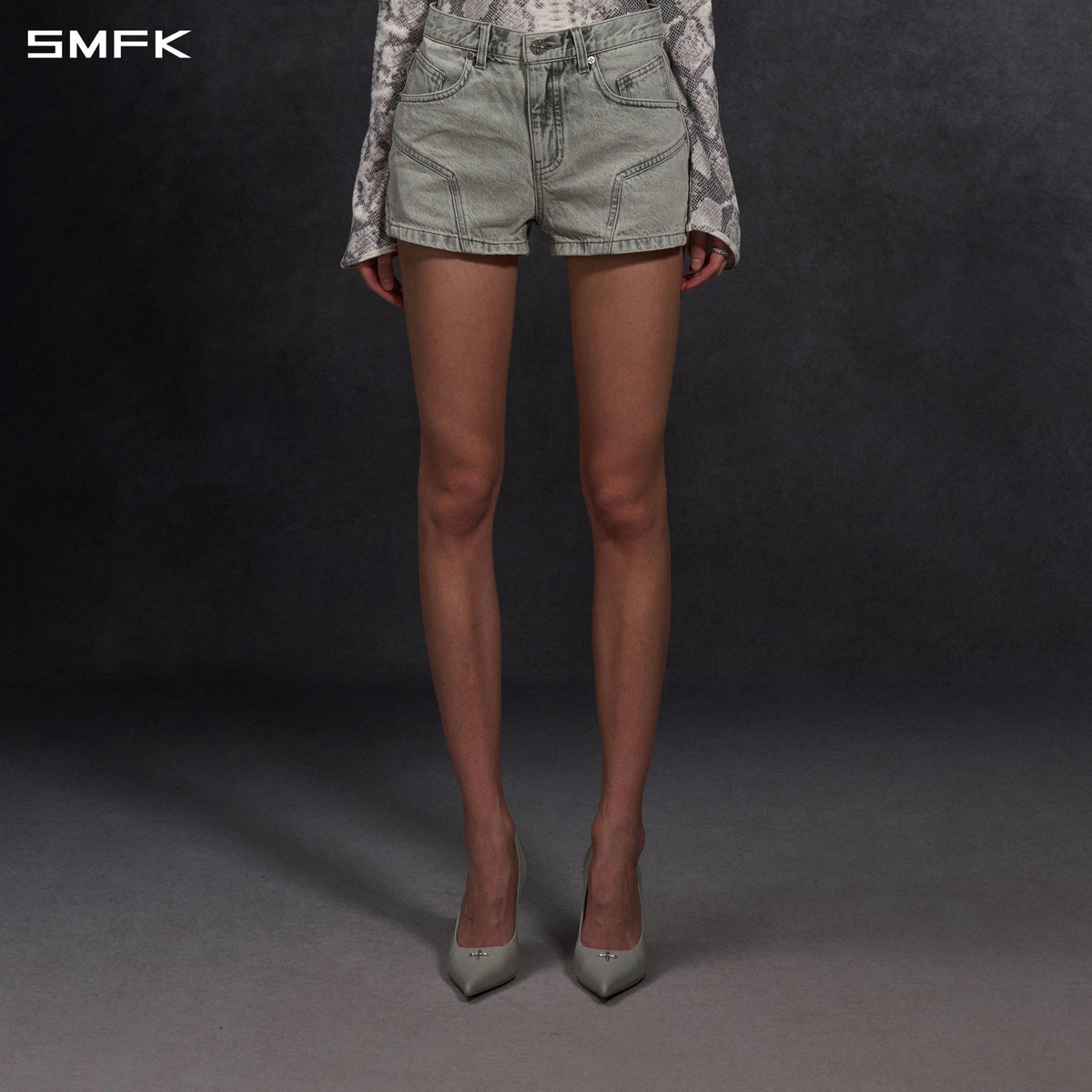 MIRAGE PRISM DENIM SHORTS/DENIM COTTON/W GLACIER GREY