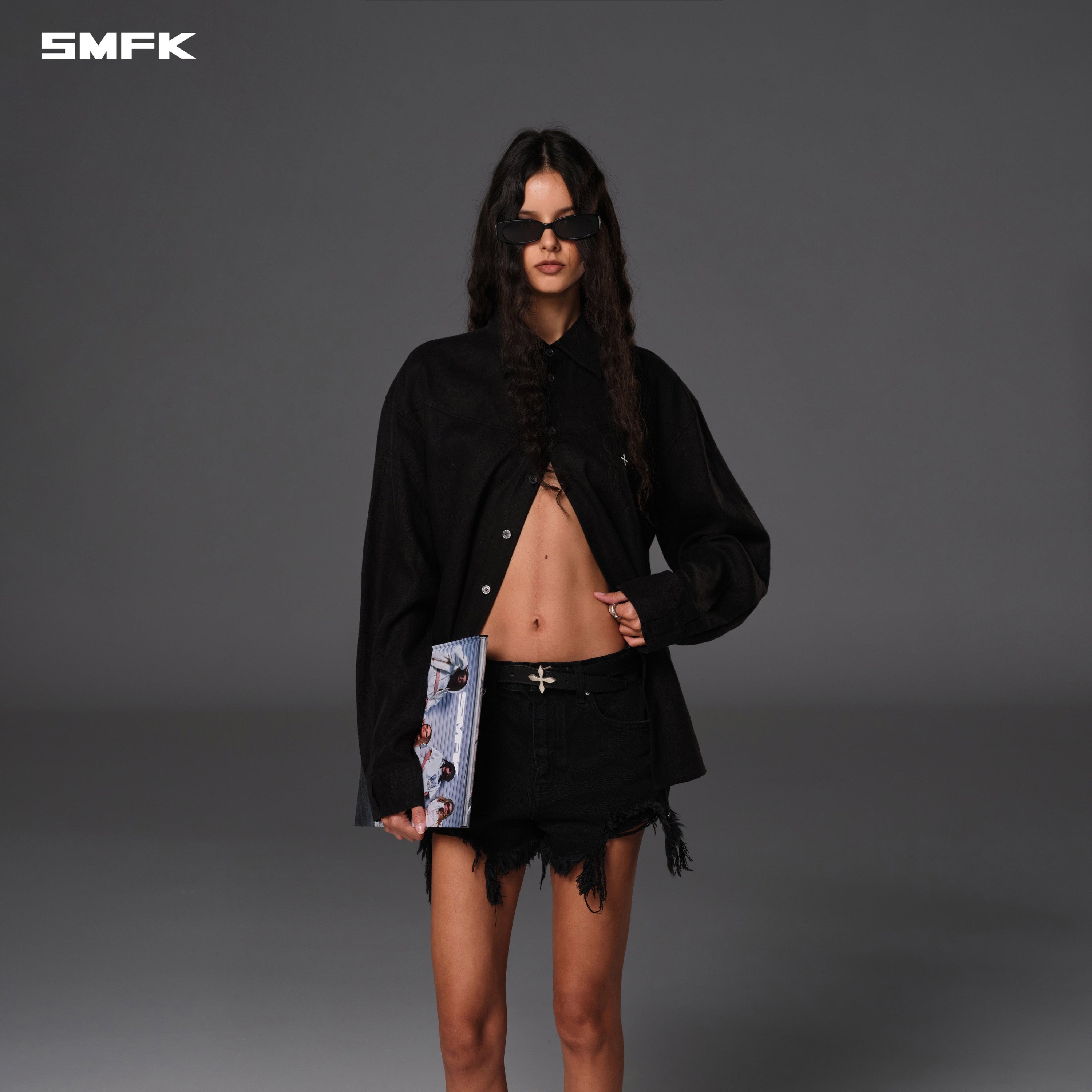 COMPASS MIRAGE MODE DENIM SHORTS/COTTON WILD BLACK