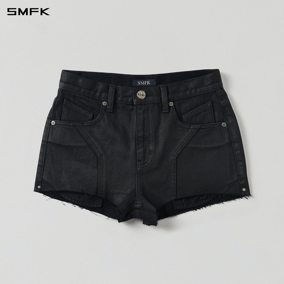 MIRAGE PRISM REMAKE WAX DENIM SHORTS/DENIM COTTON/W INK BLACK