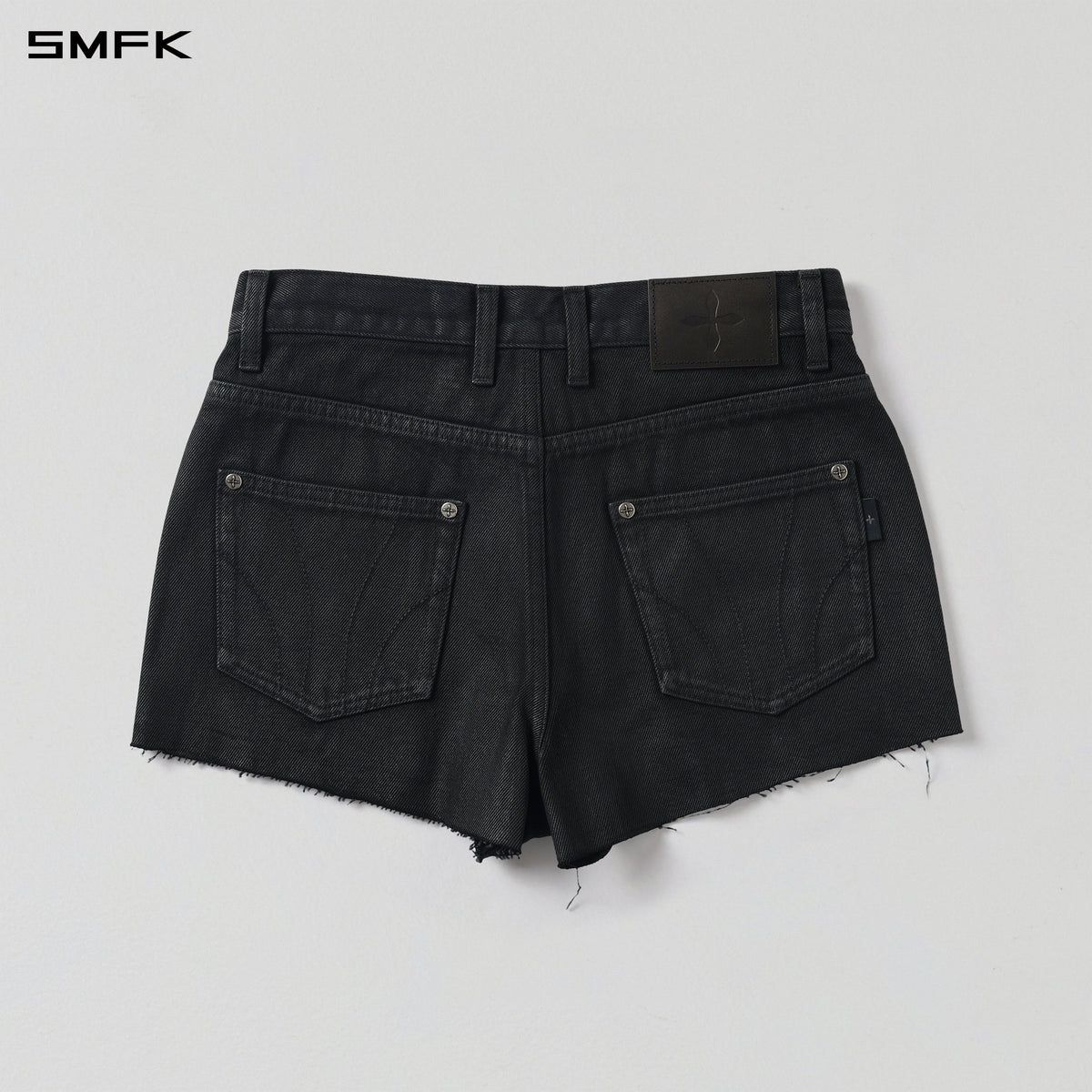 MIRAGE PRISM REMAKE WAX DENIM SHORTS/DENIM COTTON/W INK BLACK