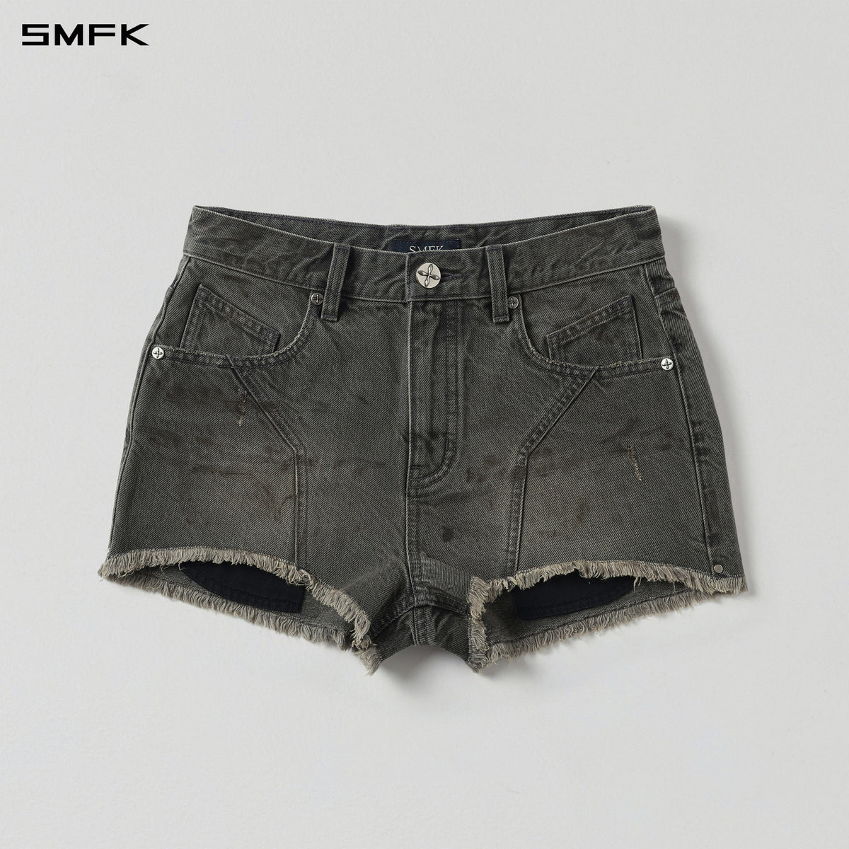 MIRAGE PRISM REMAKE DIRTY DENIM SHORTS/DIRTY DENIM COTTON/W STORM GREY
