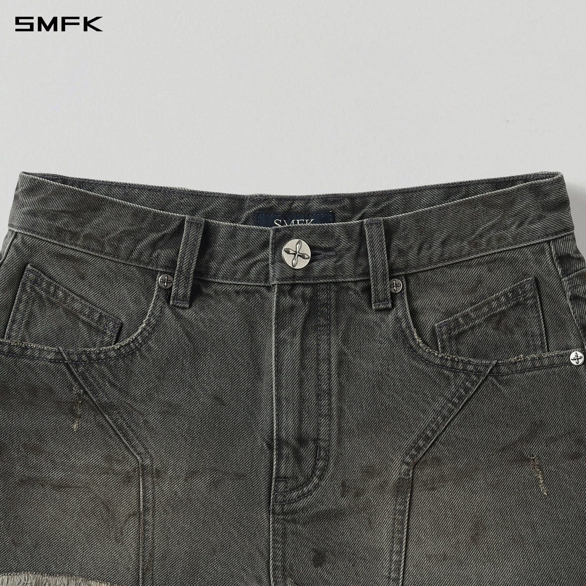 MIRAGE PRISM REMAKE DIRTY DENIM SHORTS/DIRTY DENIM COTTON/W STORM GREY