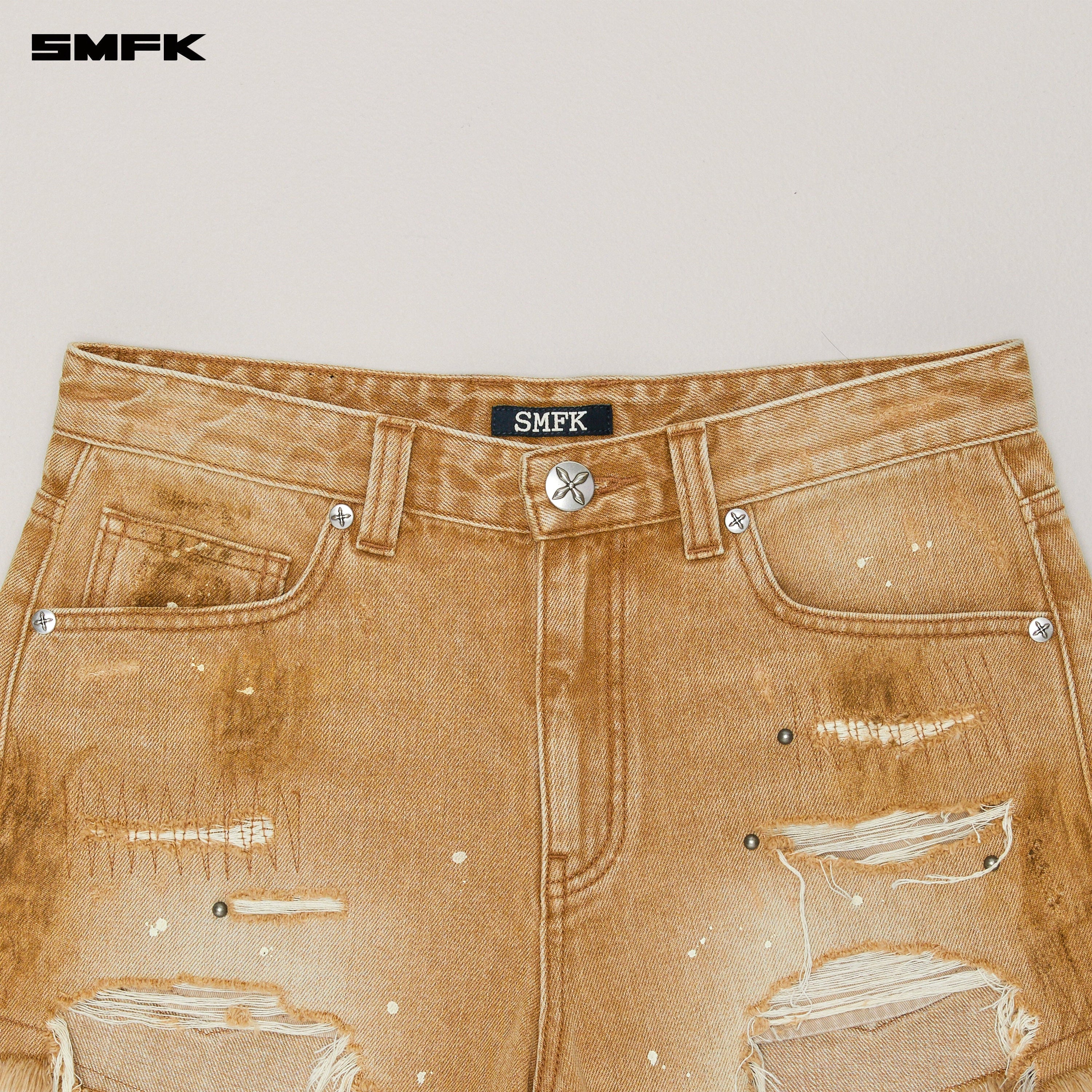 RAGE RUSH DENIM SHORTS WILD COWBOY BROWN