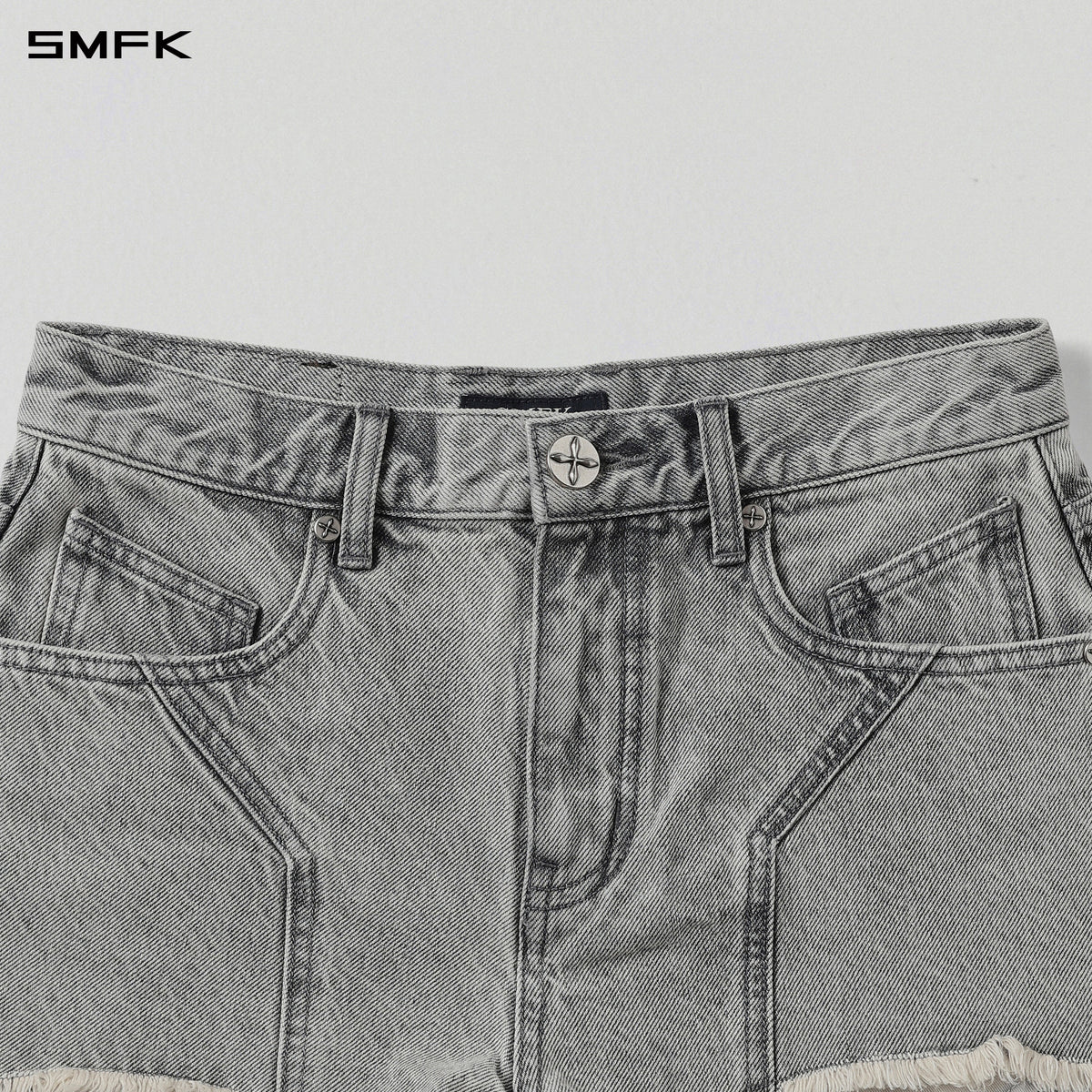 MIRAGE PRISM REMAKE DIRTY DENIM SHORTS/DIRTY DENIM COTTON/W GLACIER GREY