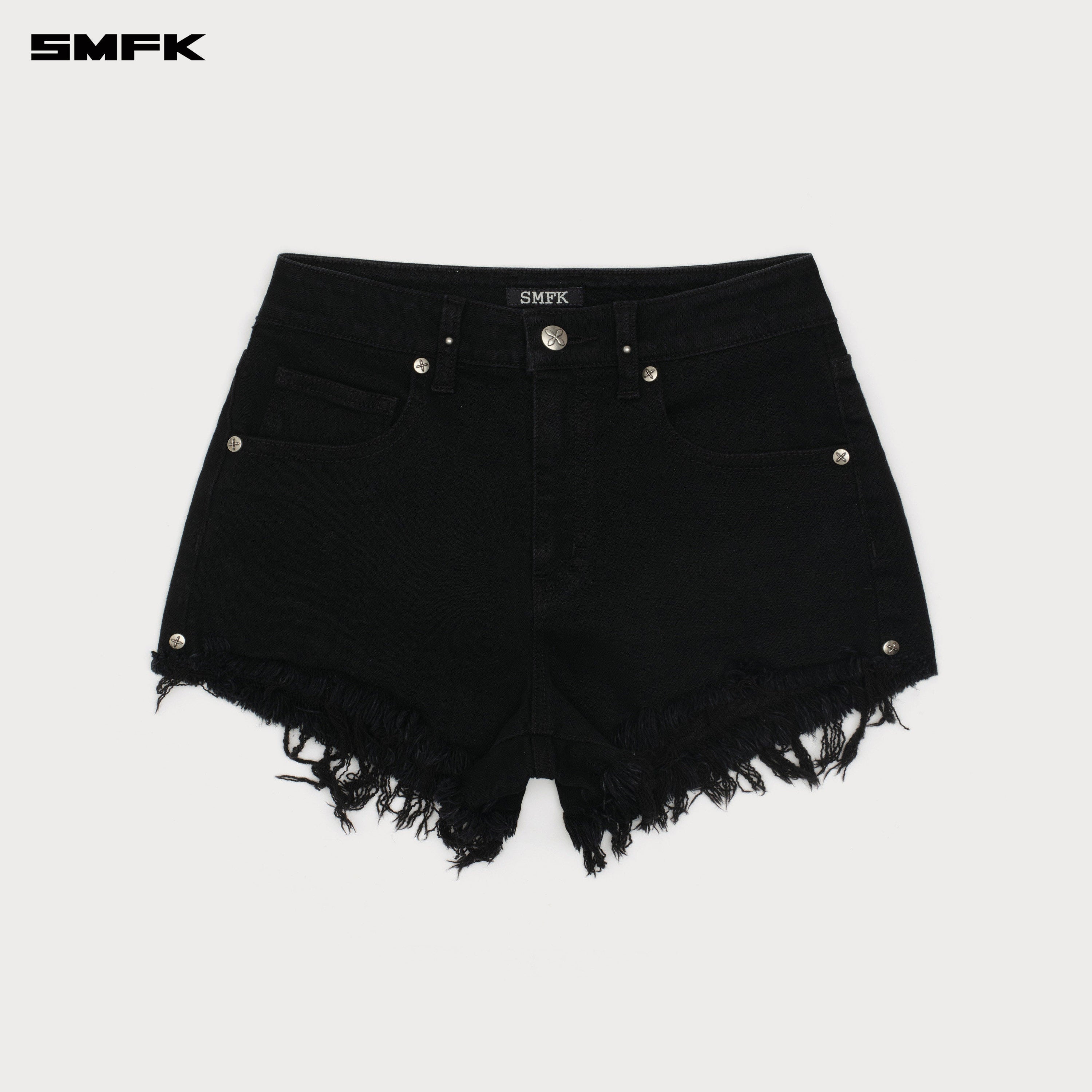 Compass Wild Road Denim Shorts (Elastic) Wild Black