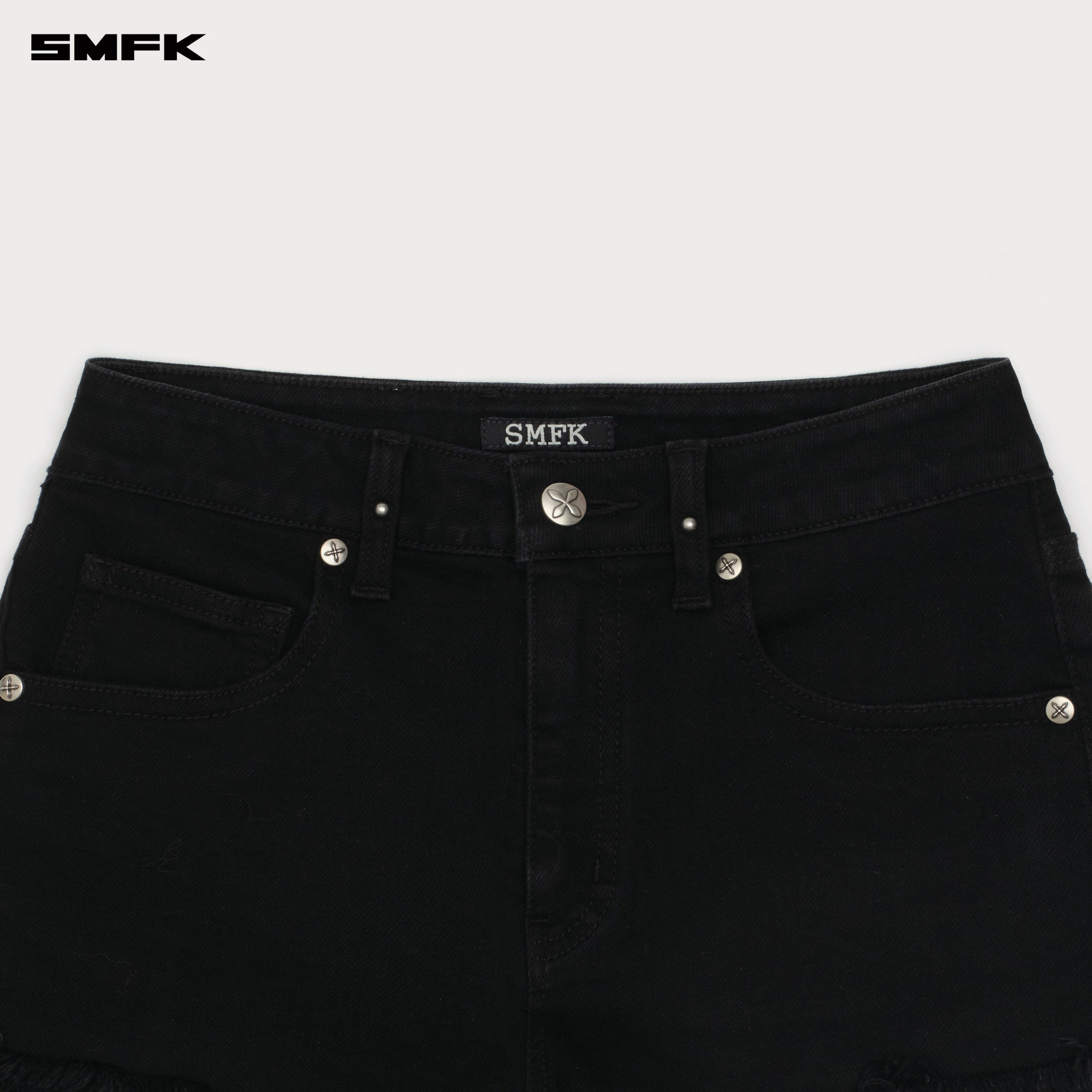 Compass Wild Road Denim Shorts (Elastic) Wild Black