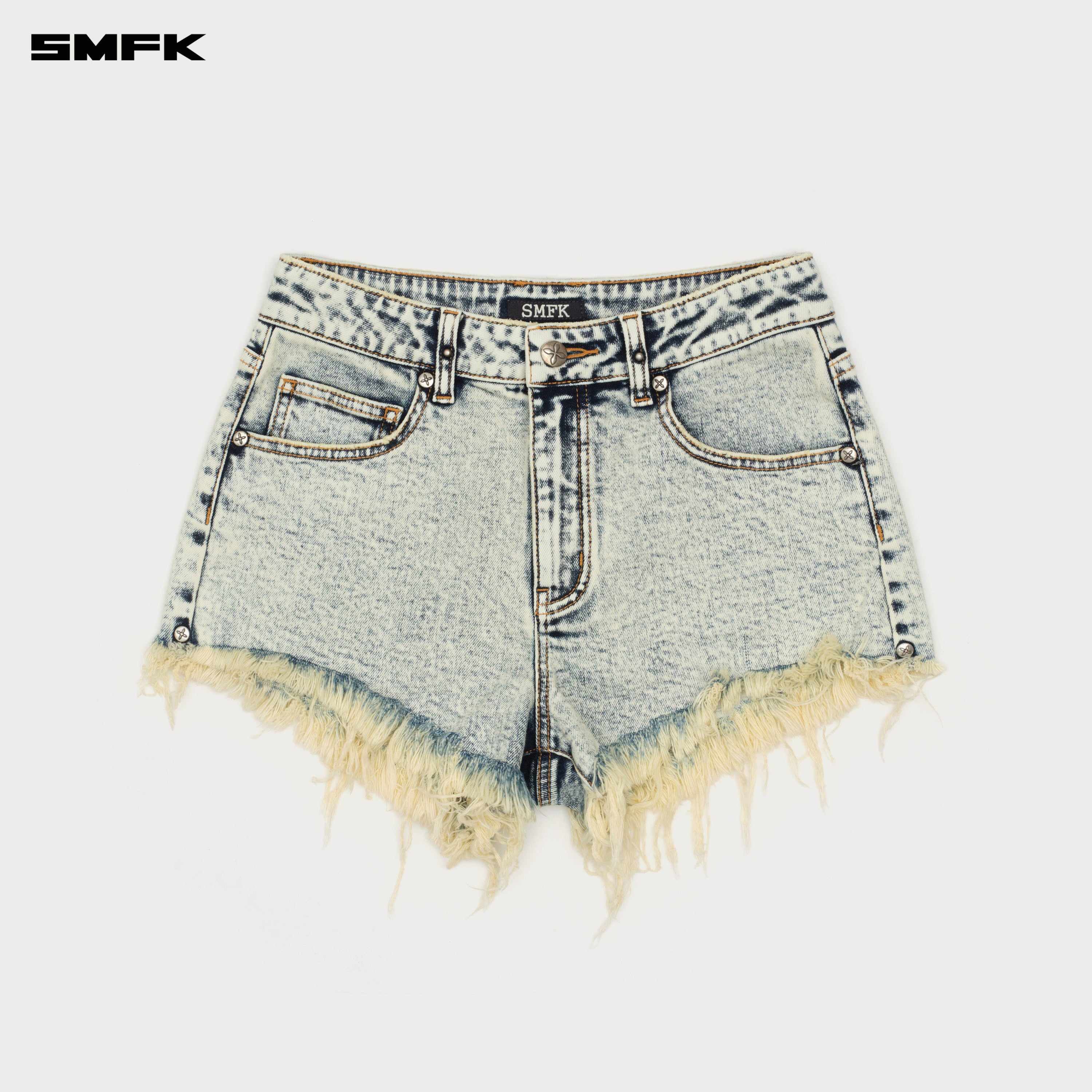 Compass Wild Road Denim Shorts (Elastic) White Snowflake