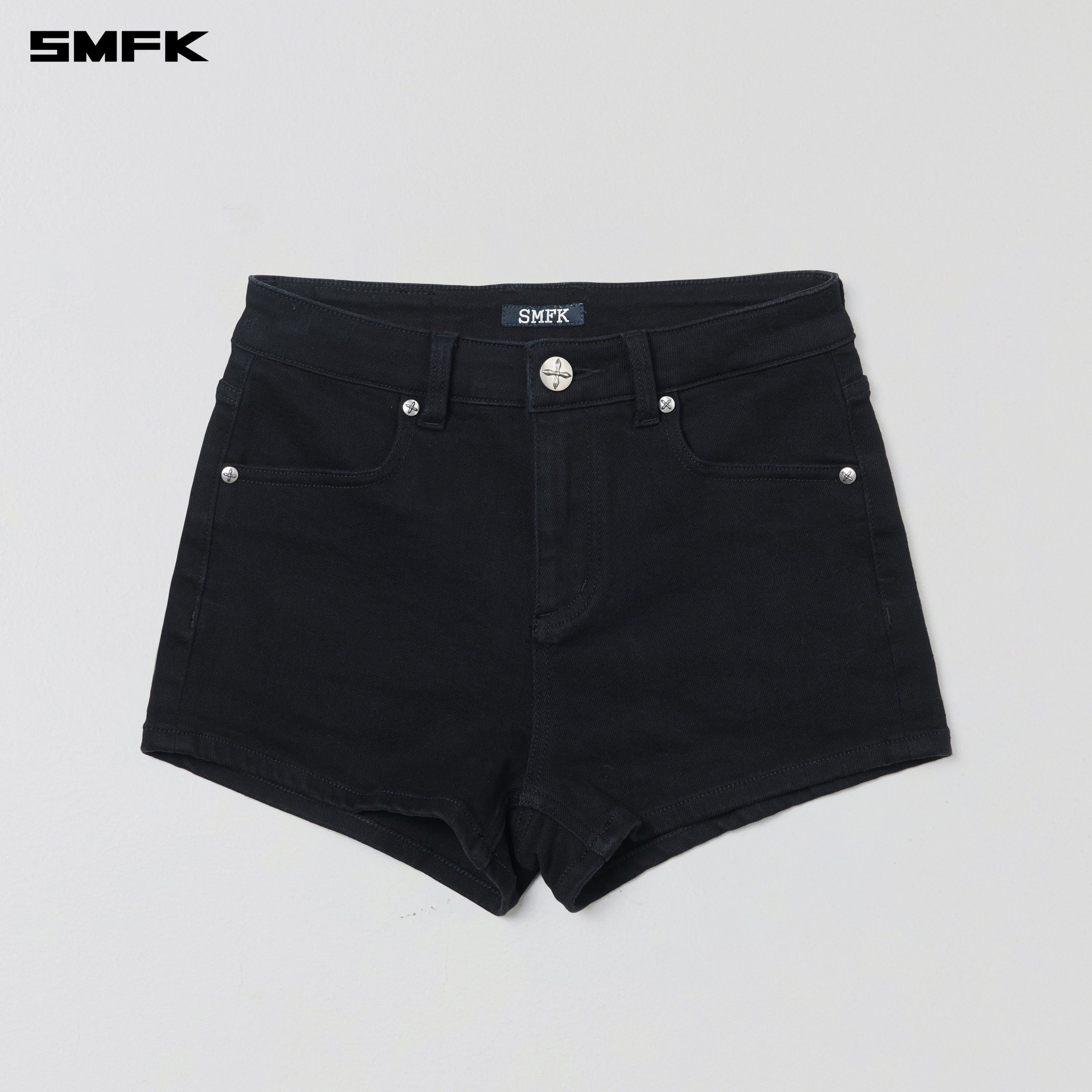 COMPASS DANCER DENIM FLAT SHORTS WILD BLACK