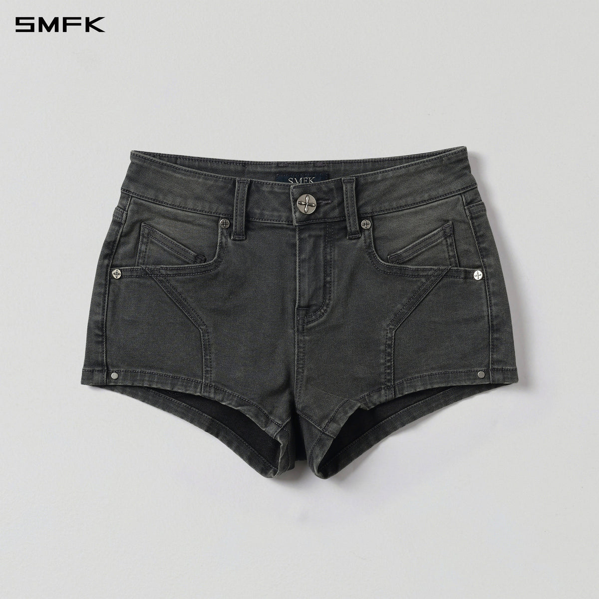 MIRAGE PRISM LOW WAIST DENIM SHORTS/E-COTTON STORM GREY