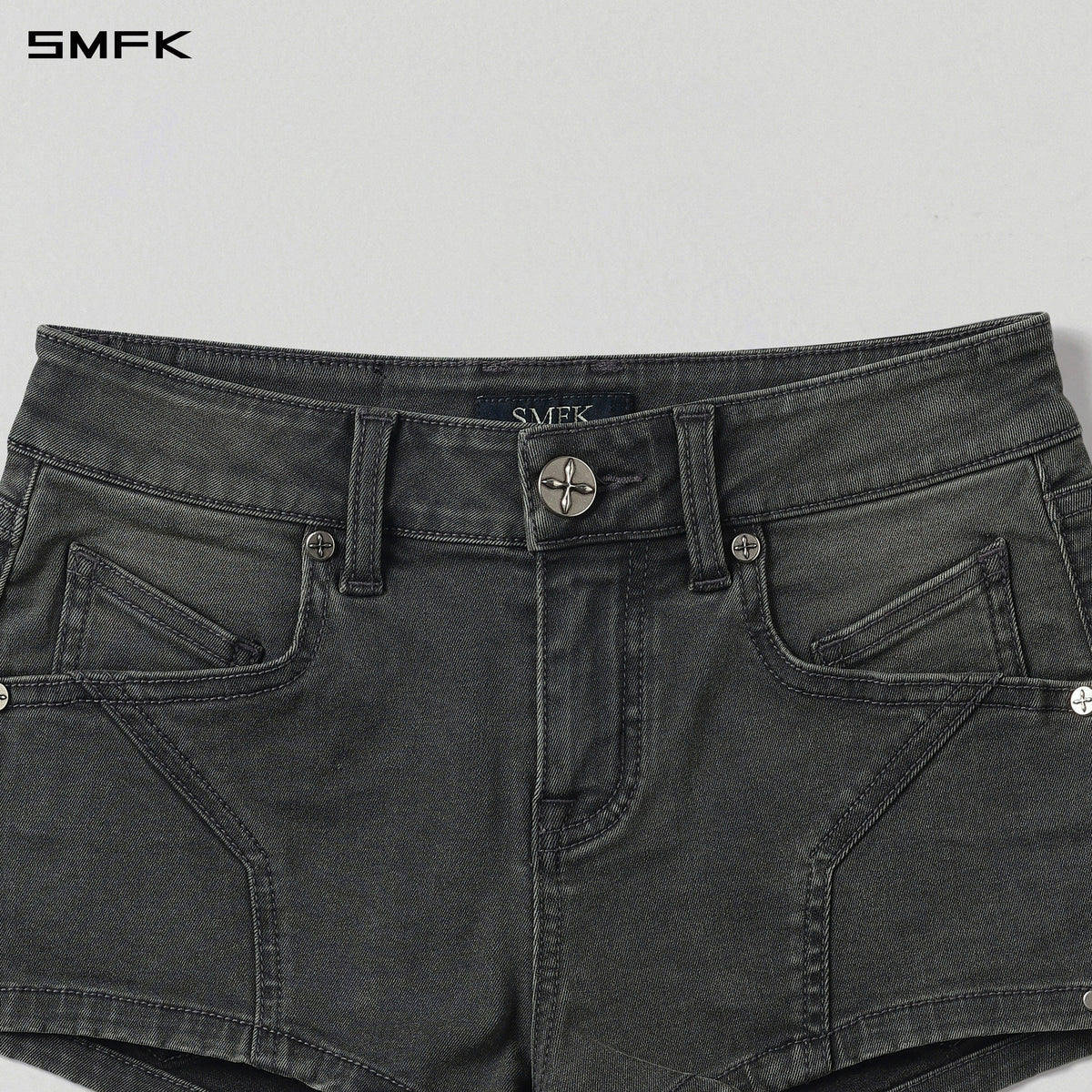 MIRAGE PRISM LOW WAIST DENIM SHORTS/E-COTTON STORM GREY