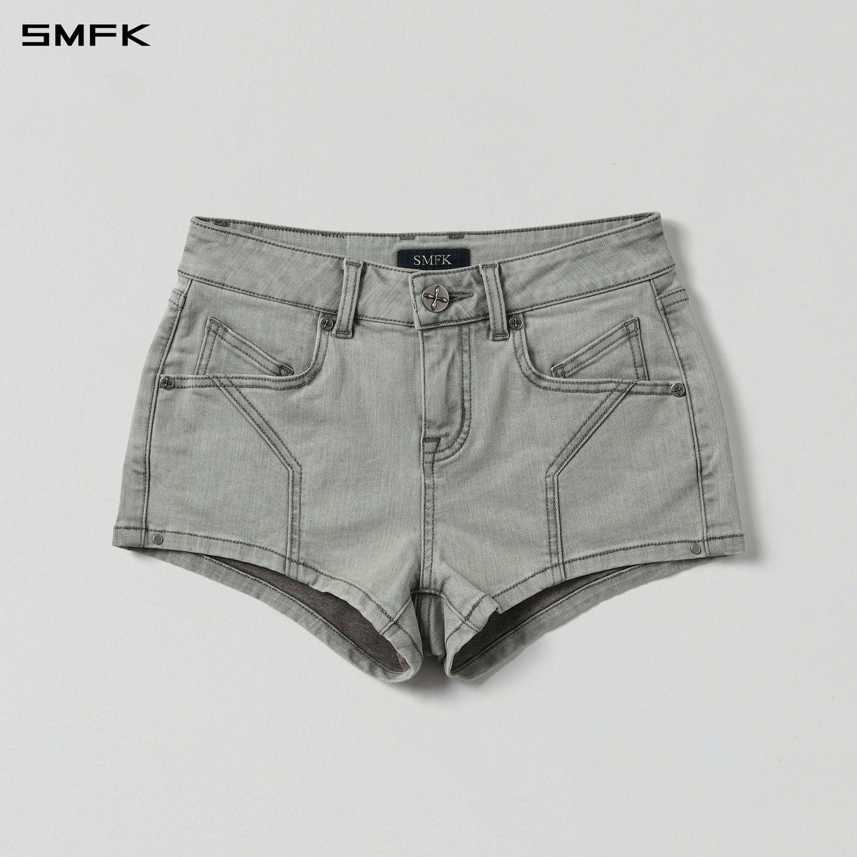 MIRAGE PRISM LOW WAIST DENIM SHORTS/E-COTTON GLACIER GREY