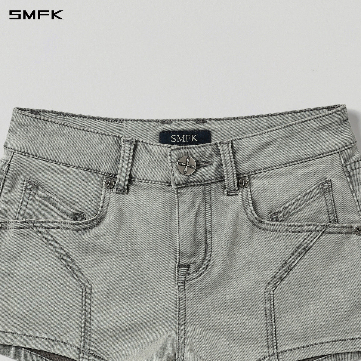 MIRAGE PRISM LOW WAIST DENIM SHORTS/E-COTTON GLACIER GREY
