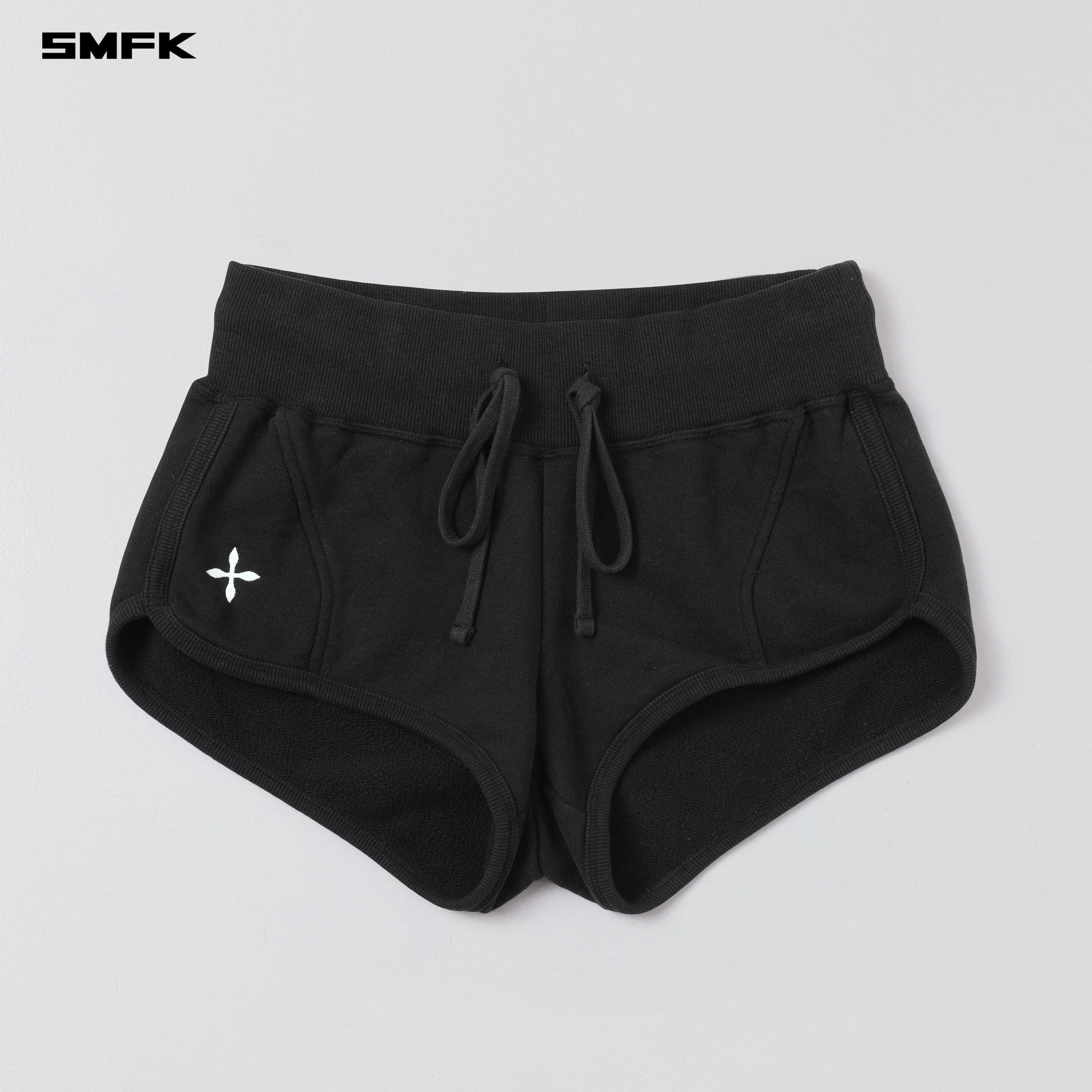 PERMANENT SLIM SUPER SHORTS/COTTON WOOL WILD BLACK