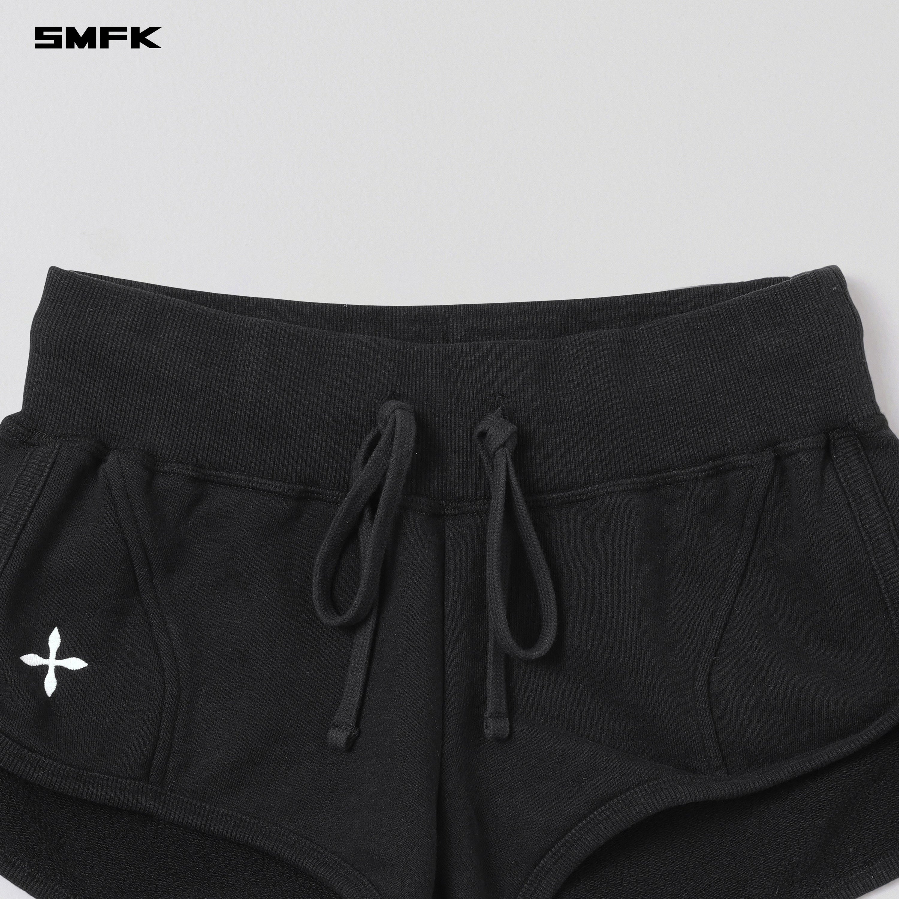 PERMANENT SLIM SUPER SHORTS/COTTON WOOL WILD BLACK