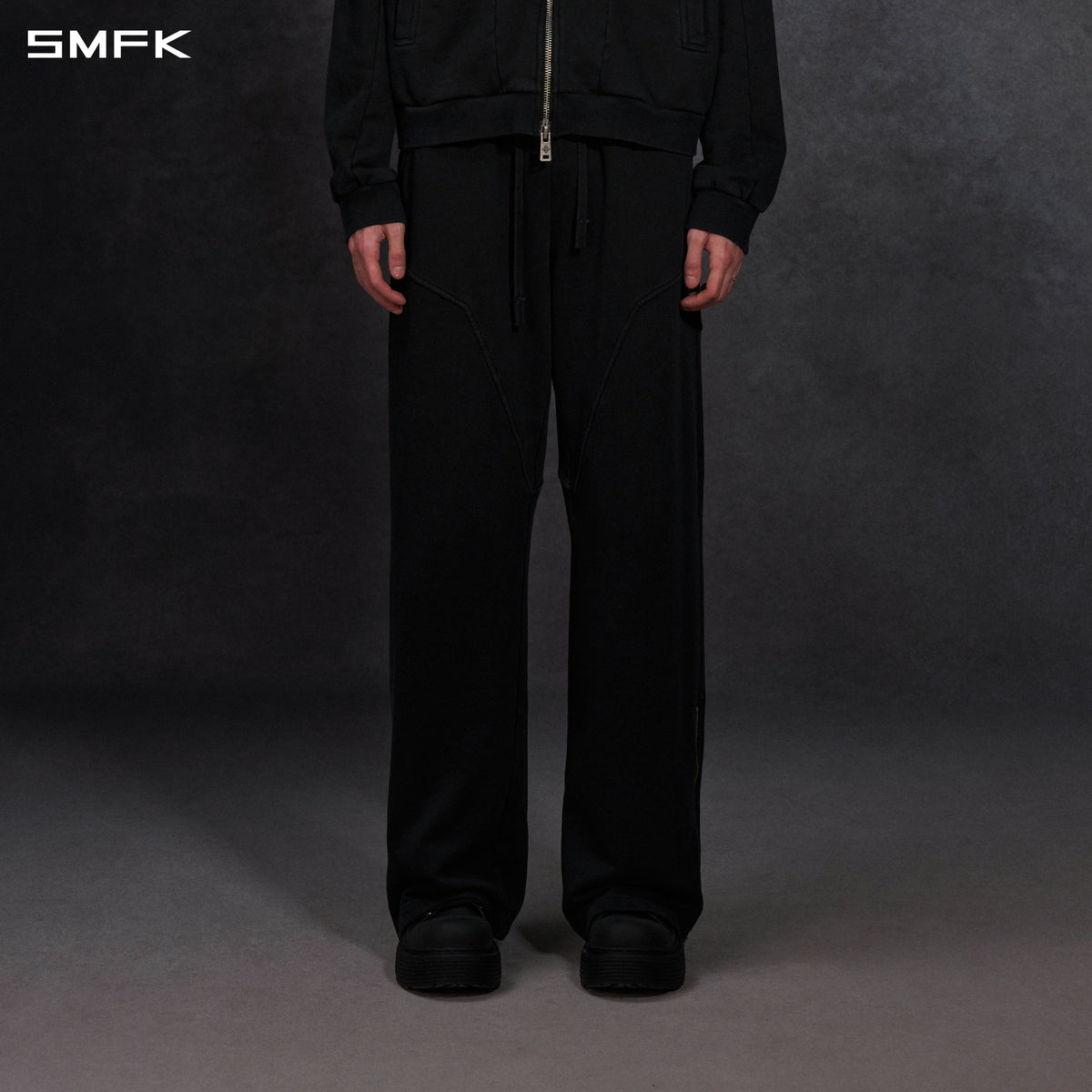 MYTH AEOLUS EVOLVE LOOSE KINTED PANTS /COLD DYE/U COLD DYE BLACK