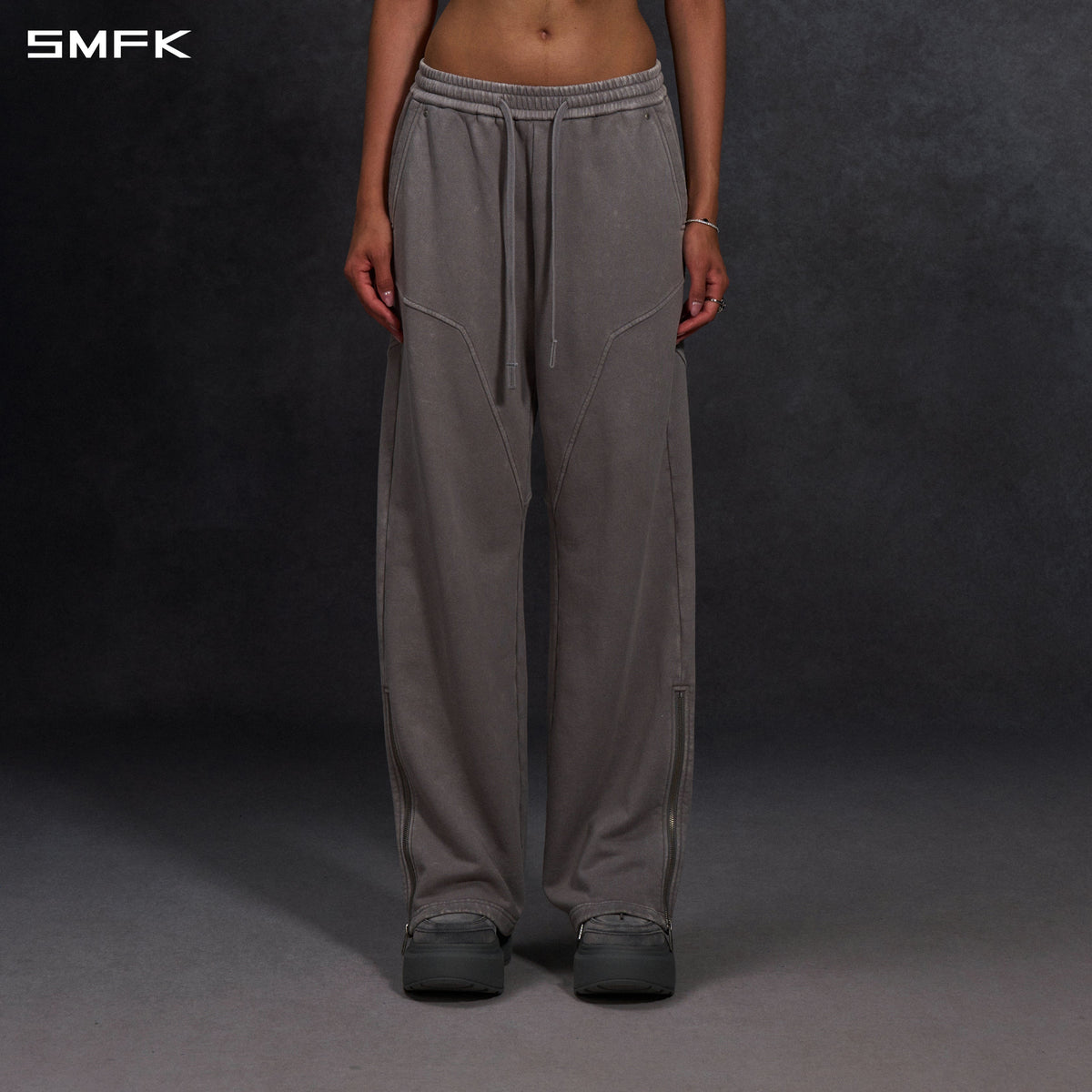 MYTH AEOLUS EVOLVE LOOSE KINTED PANTS /COLD DYE/U COLD DYE GREY