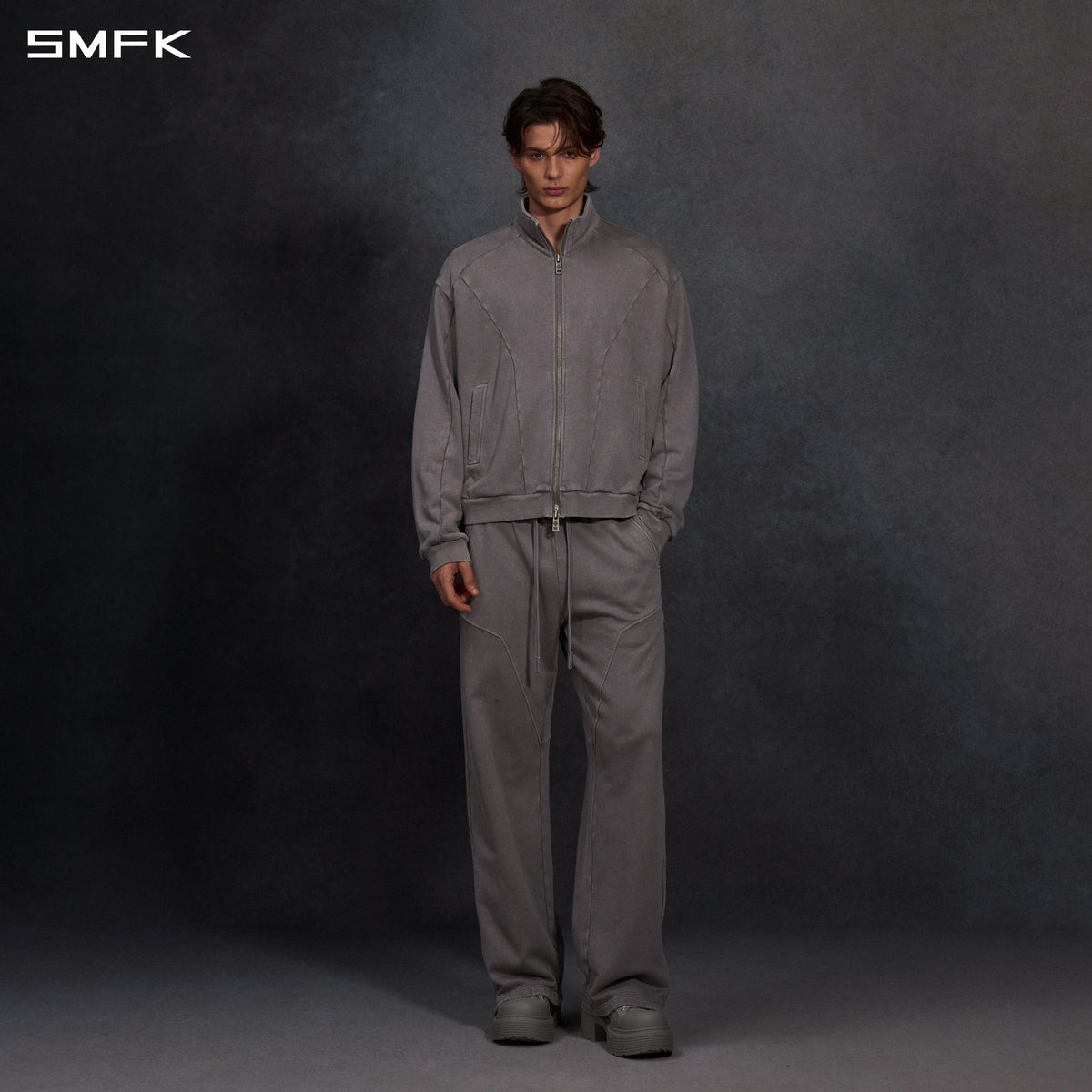 MYTH AEOLUS EVOLVE LOOSE KINTED PANTS /COLD DYE/U COLD DYE GREY