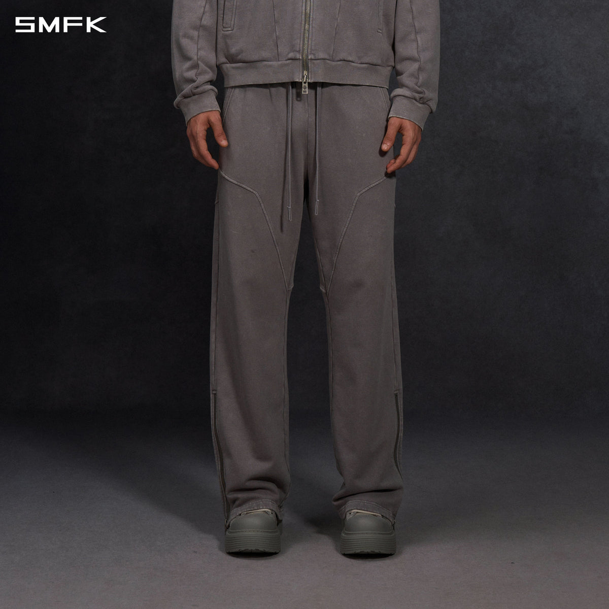 MYTH AEOLUS EVOLVE LOOSE KINTED PANTS /COLD DYE/U COLD DYE GREY