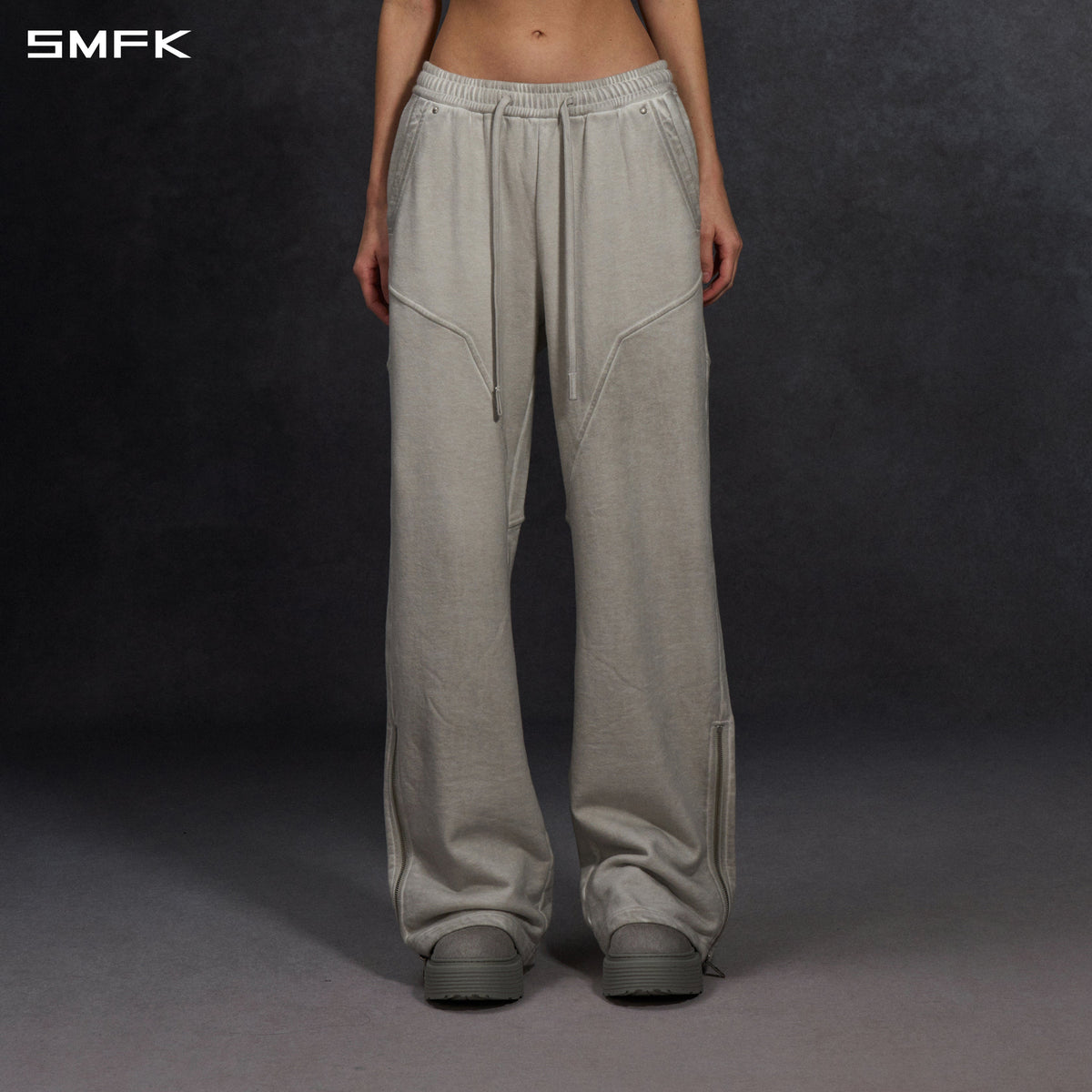 MYTH AEOLUS EVOLVE LOOSE KINTED PANTS /COLD DYE/U CLOUD GREY